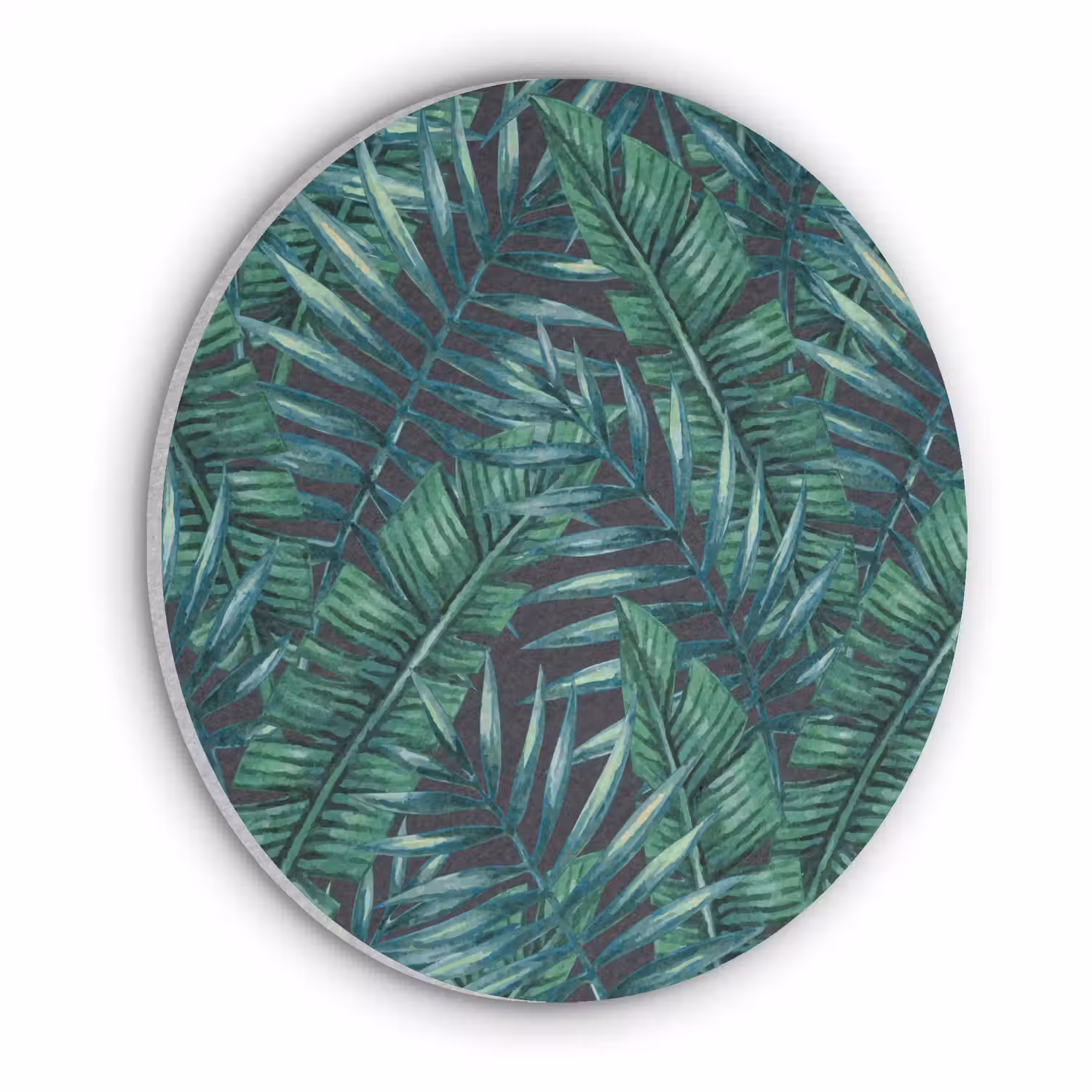Bladeren - Tropisch - Jungle - Natuur Akoestische PET Vilt - Rond klein -3d