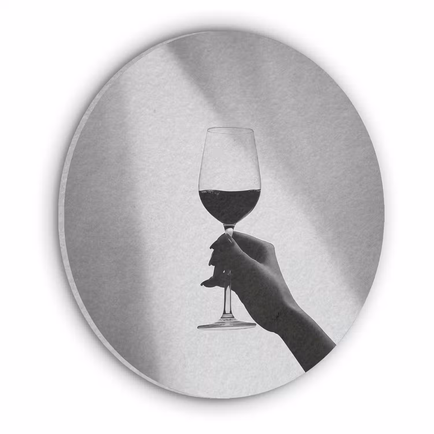 Lichtinval - Wijn - Rood - Glas Akoestische PET Vilt - Rond klein -3d