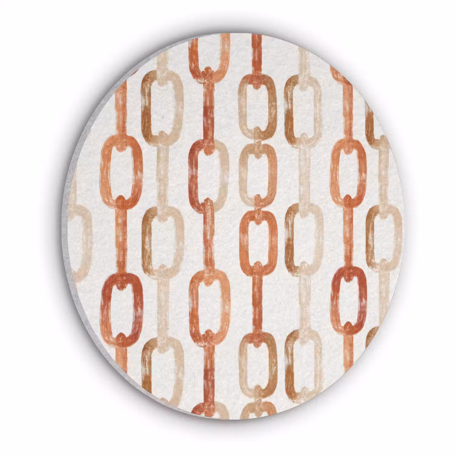 Schakels - Patroon - Aquarel - Terracotta Akoestische PET Vilt - Rond klein 838 -3d