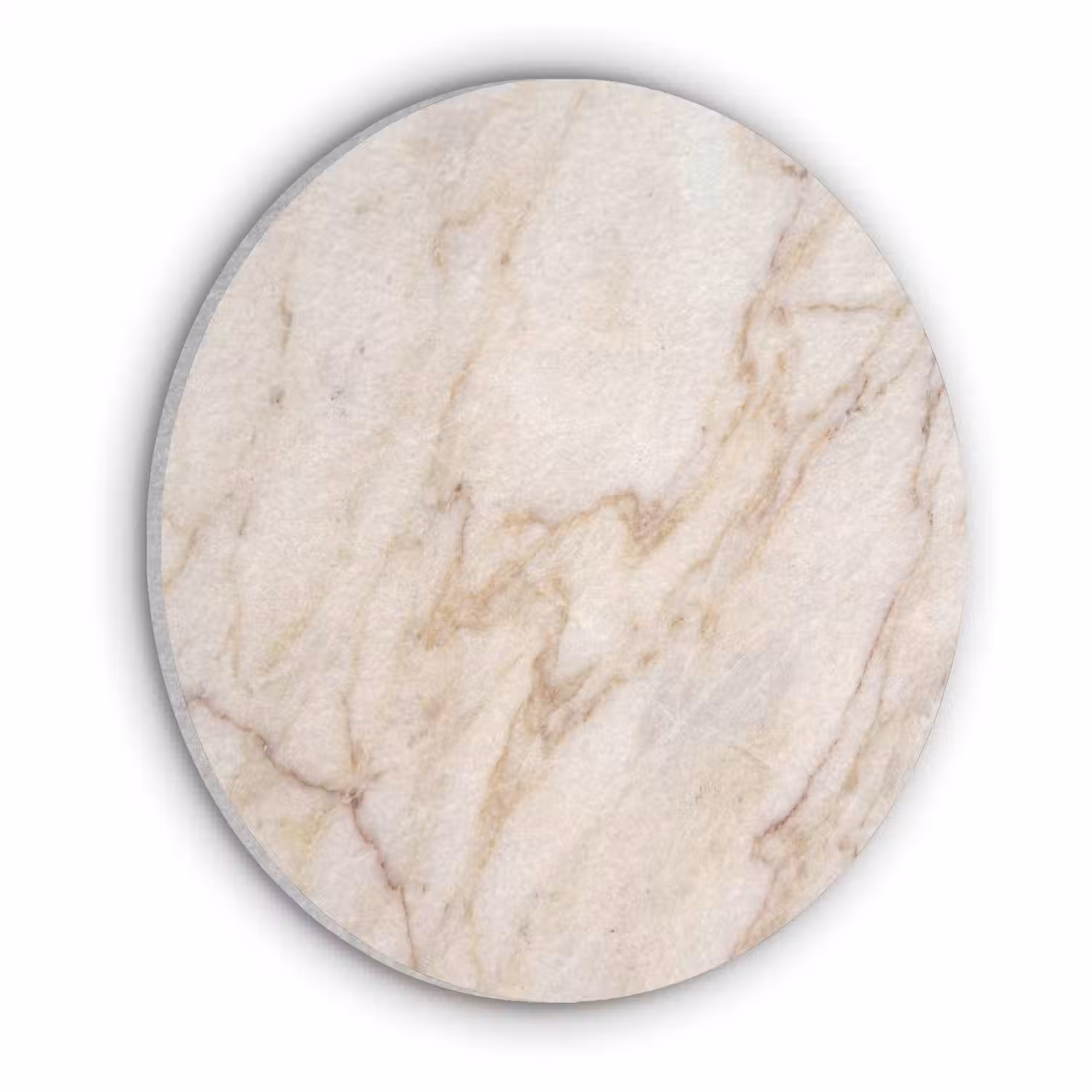Marmer - Ader - Abstract - Wit - Goud Akoestische PET Vilt - Rond klein -3d