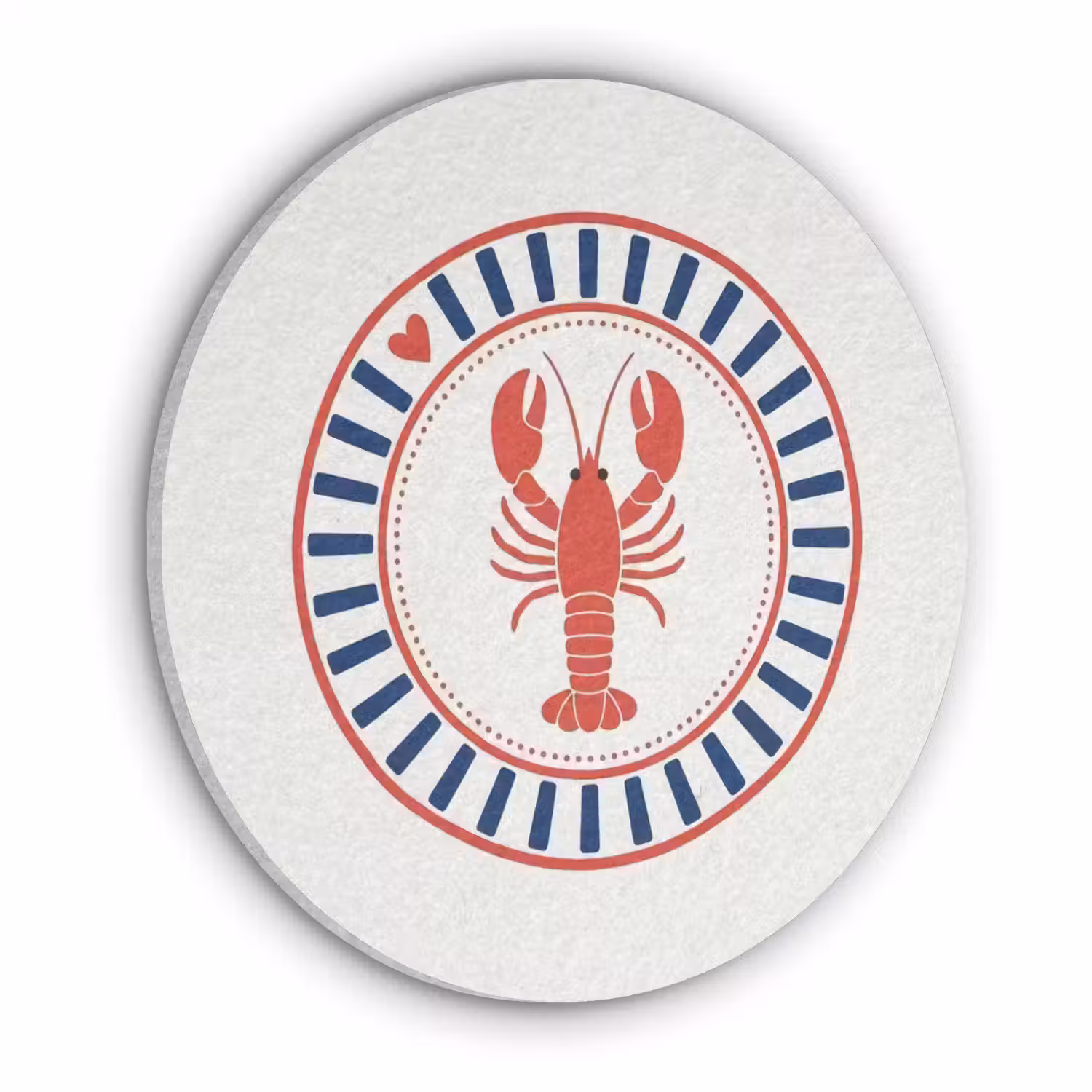 Zeeleven - Kreeft - Embleem - Grafisch - Rood Akoestische PET Vilt - Rond klein -3d