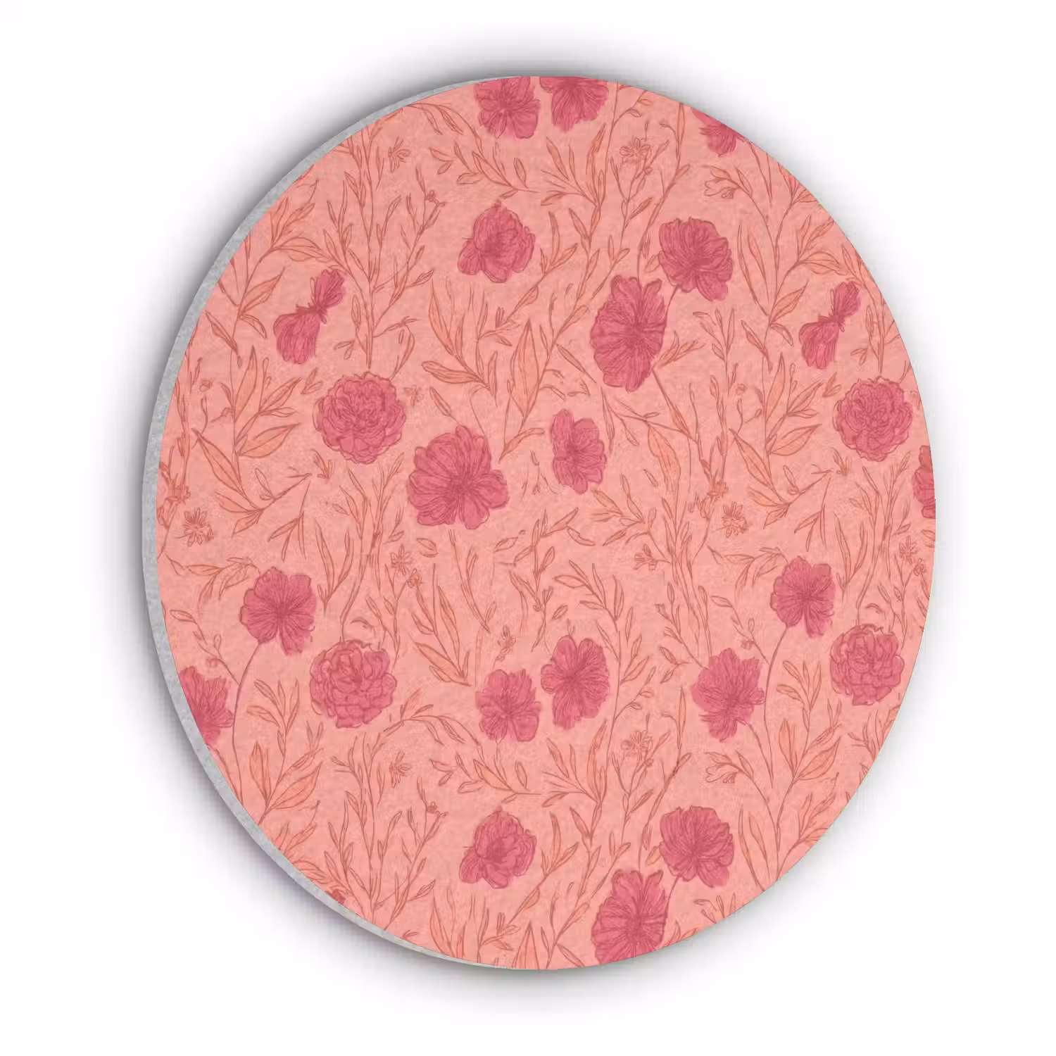 Weidebloemen - Romantisch - Roze Akoestische PET Vilt - Rond klein 838 -3d