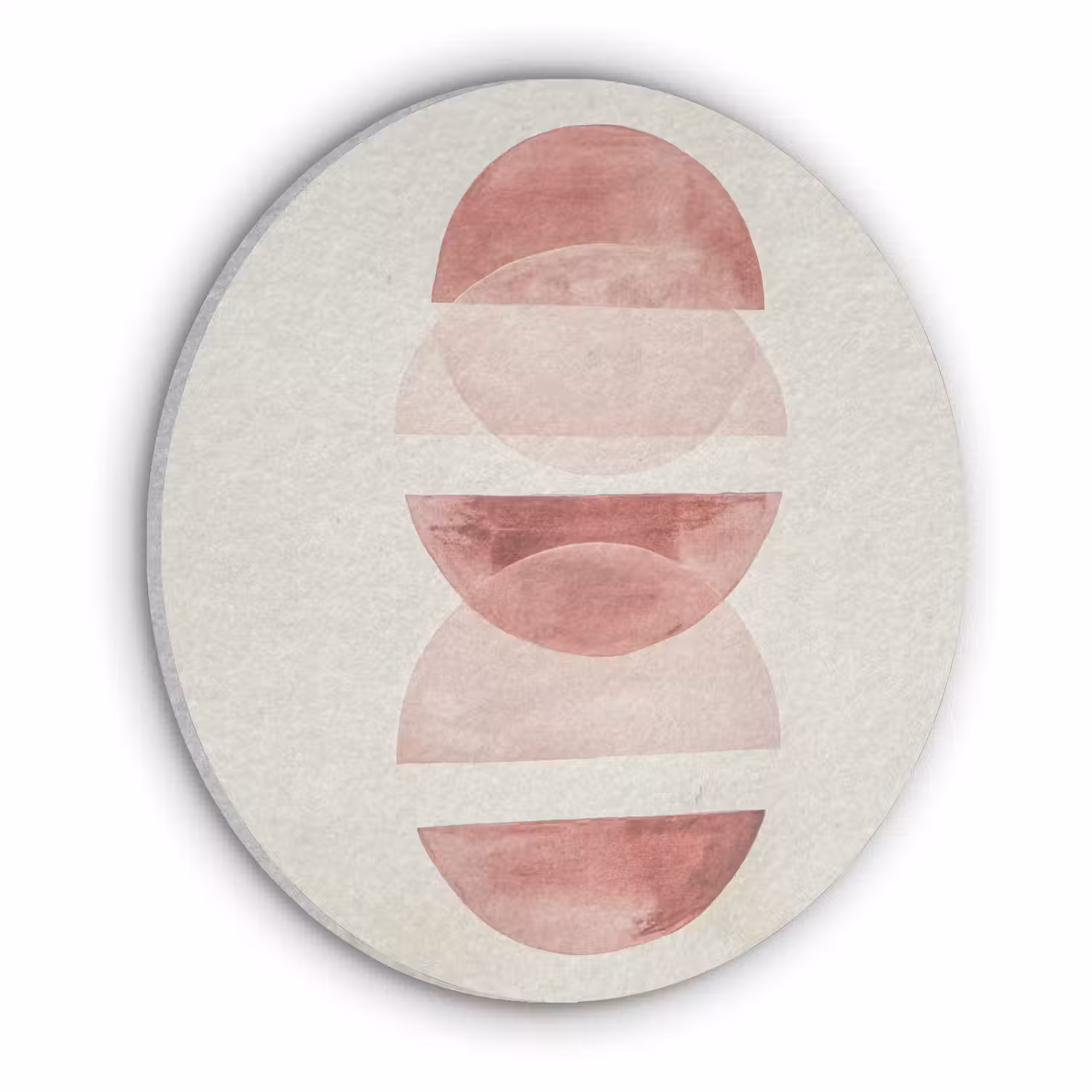 Minimalistisch - Cirkels - Roze Akoestische PET Vilt - Rond klein -3d