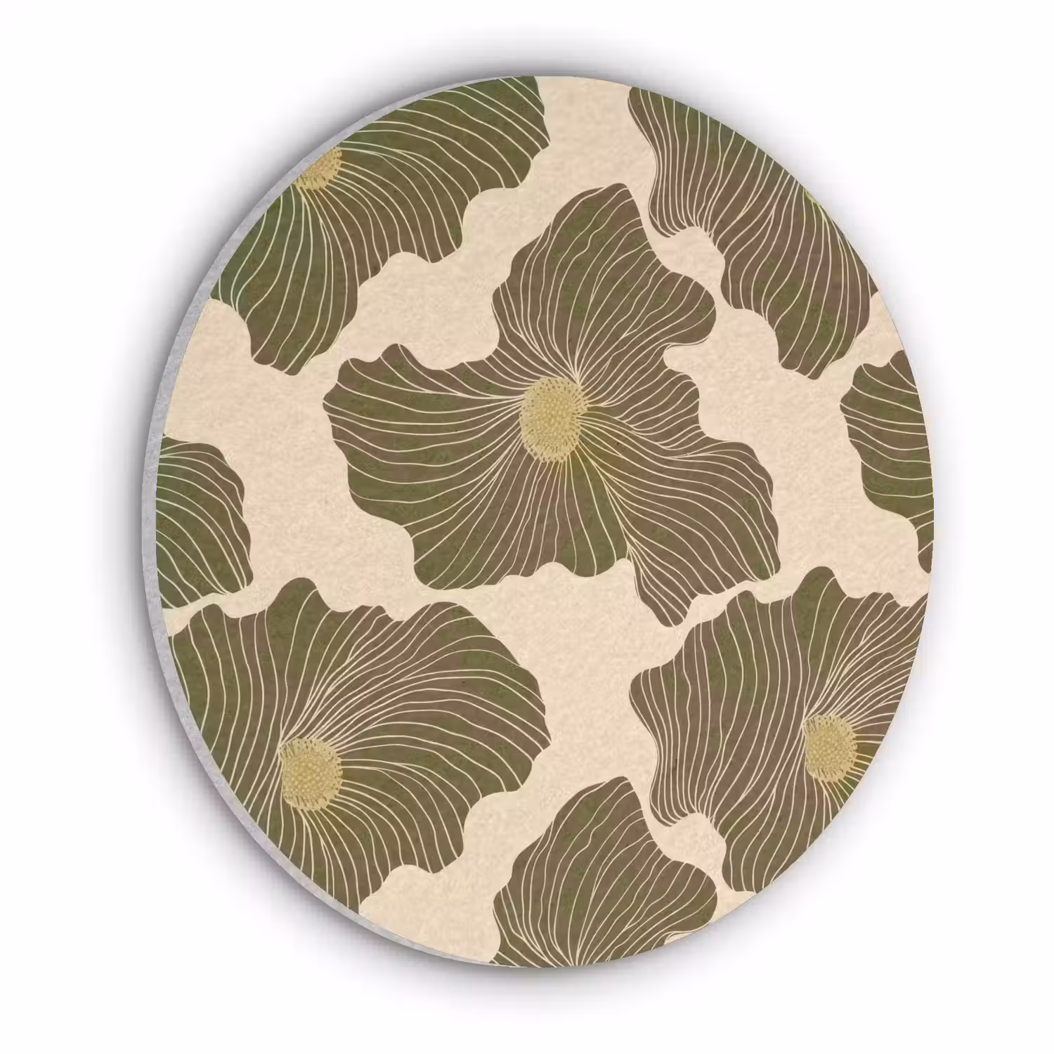 Modern - Abstract - Groen Akoestische PET Vilt - Rond klein 838 -3d