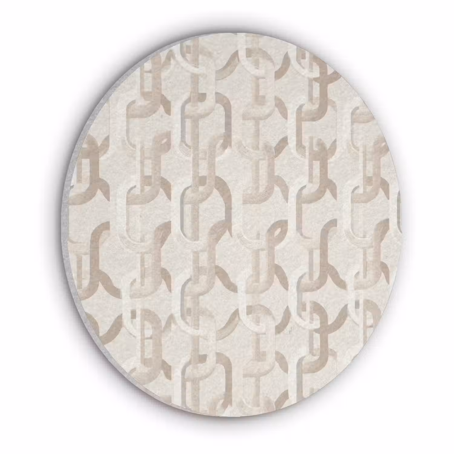 Motief - Abstract - Beige Akoestische PET Vilt - Rond klein 838 -3d