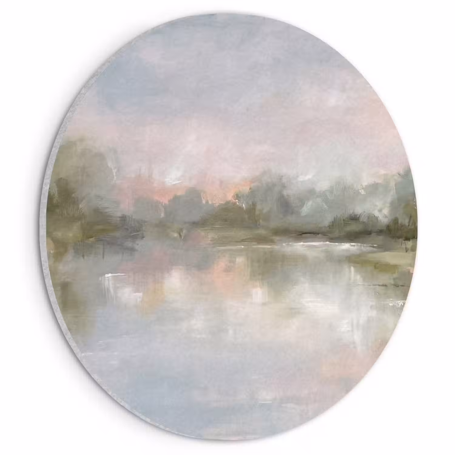 Natuur - Landschap - Abstract - Water - Groen Akoestische PET Vilt - Rond klein -3d