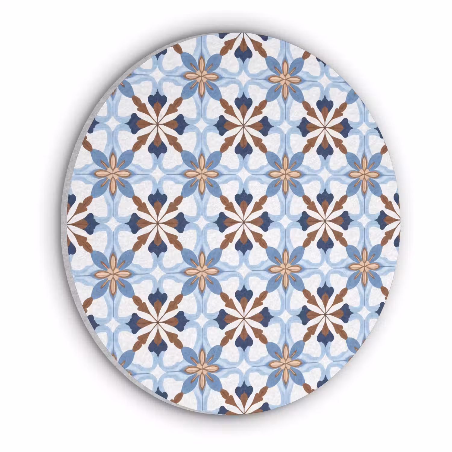 Ornament - Tegel - Kleurrijk Akoestische PET Vilt - Rond klein 838 -3d
