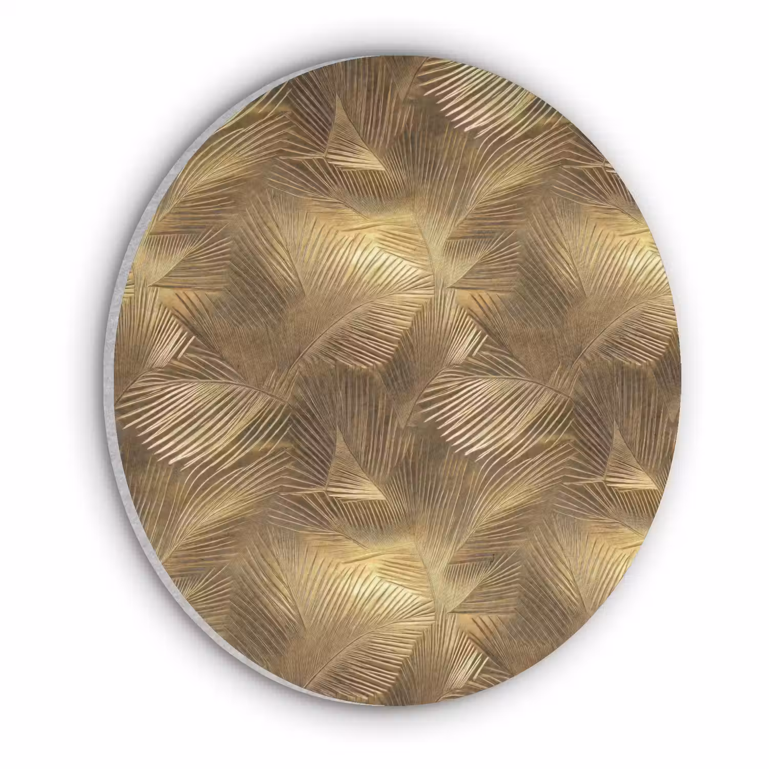Palm - Waaier - Goud Akoestische PET Vilt - Rond klein 838 -3d