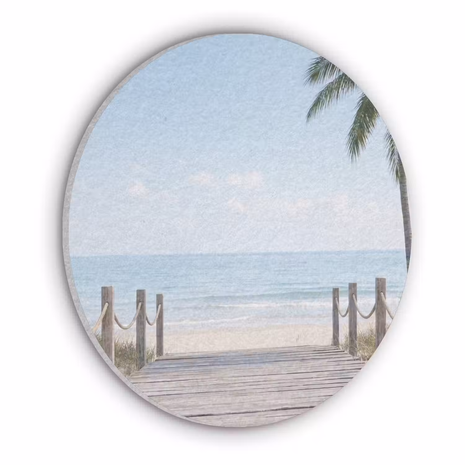 Palmbomen - Pad - Horizon Akoestische PET Vilt - Rond klein -3d