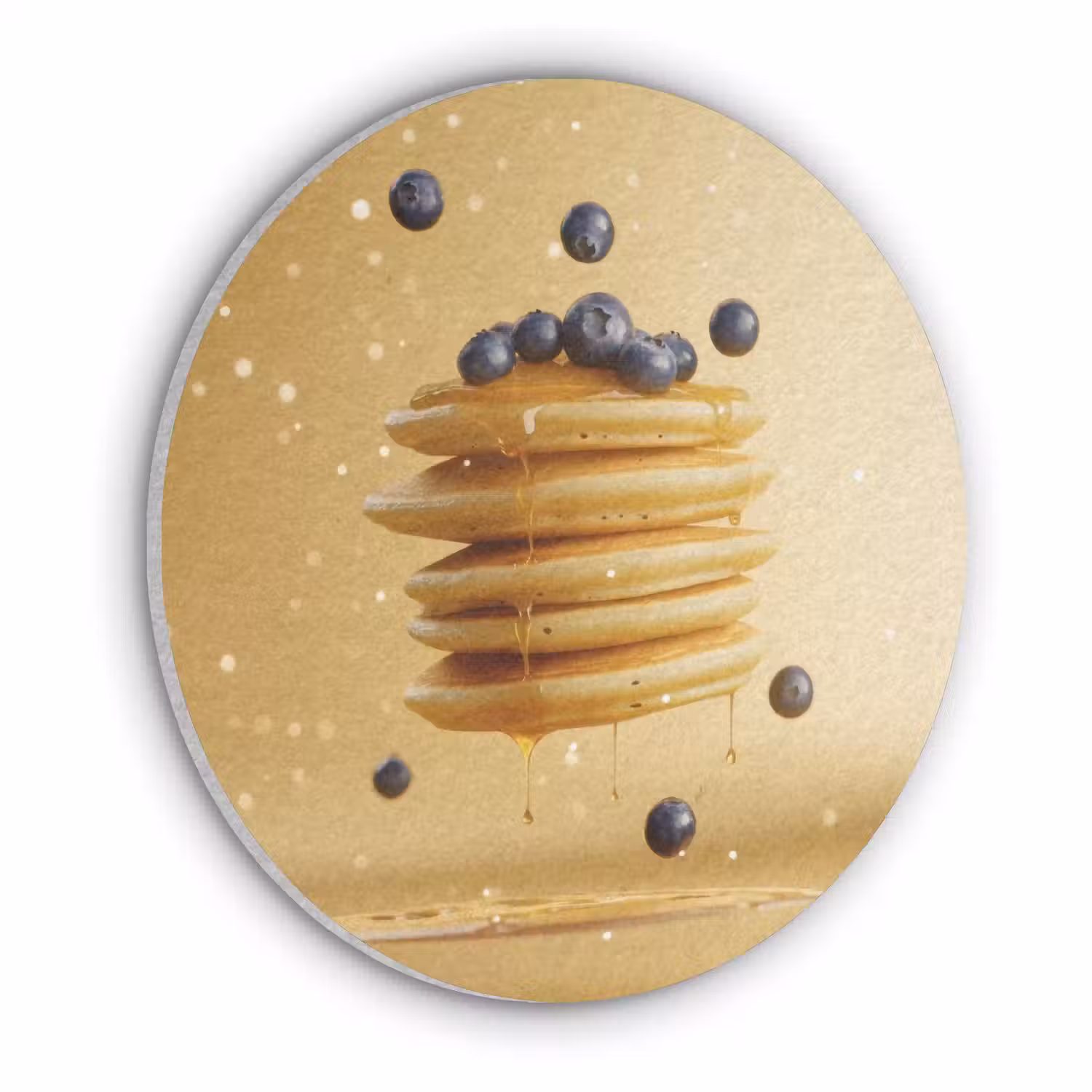 Pannenkoeken - Eten - Honing - Geel Akoestische PET Vilt - Rond klein -3d