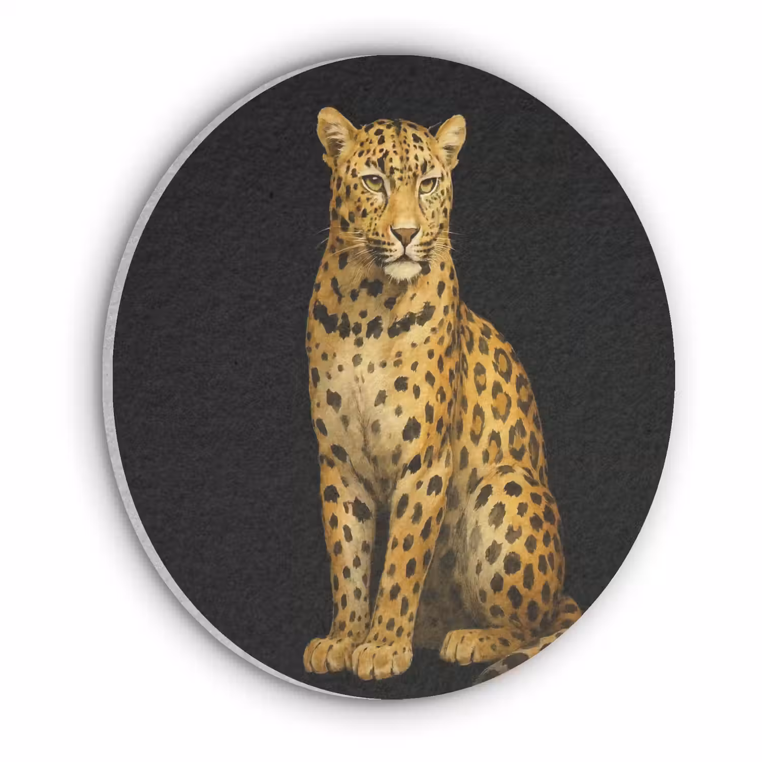 Panter - Realistisch - Bruin Akoestische PET Vilt - Rond klein -3d
