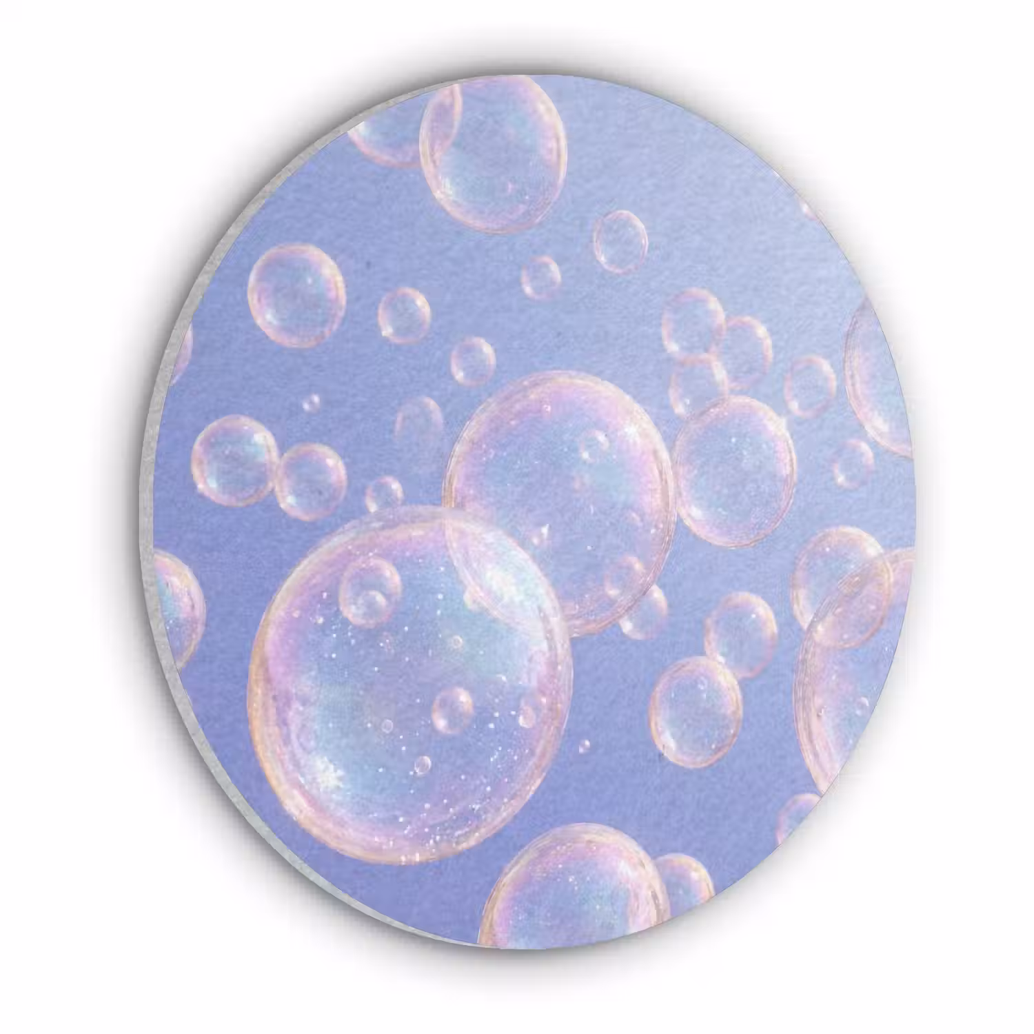 Pastel - Bubbels - Dromerig Akoestische PET Vilt - Rond klein -3d