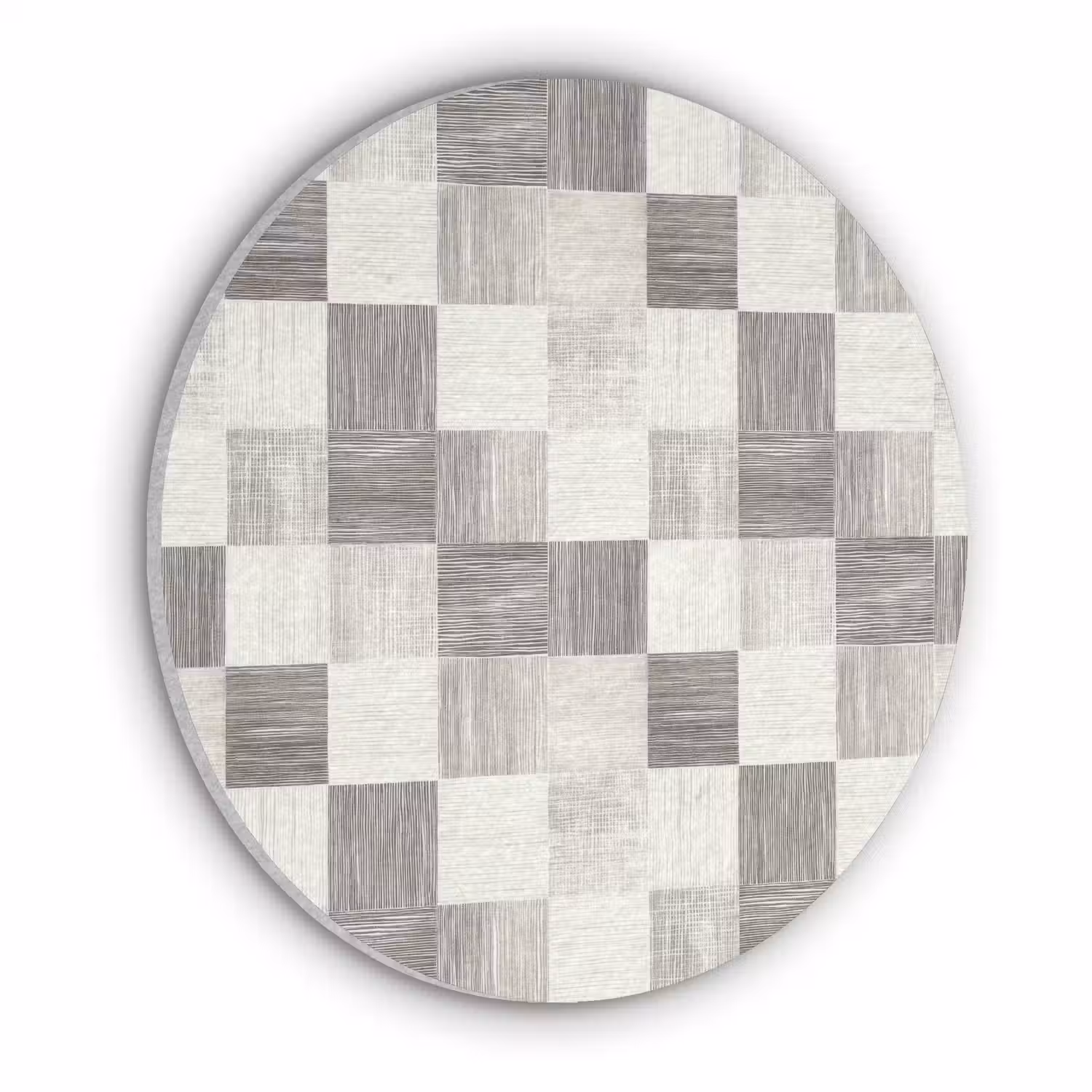 Patroon - Dambord - Houtnerf Akoestische PET Vilt - Rond klein 838 -3d