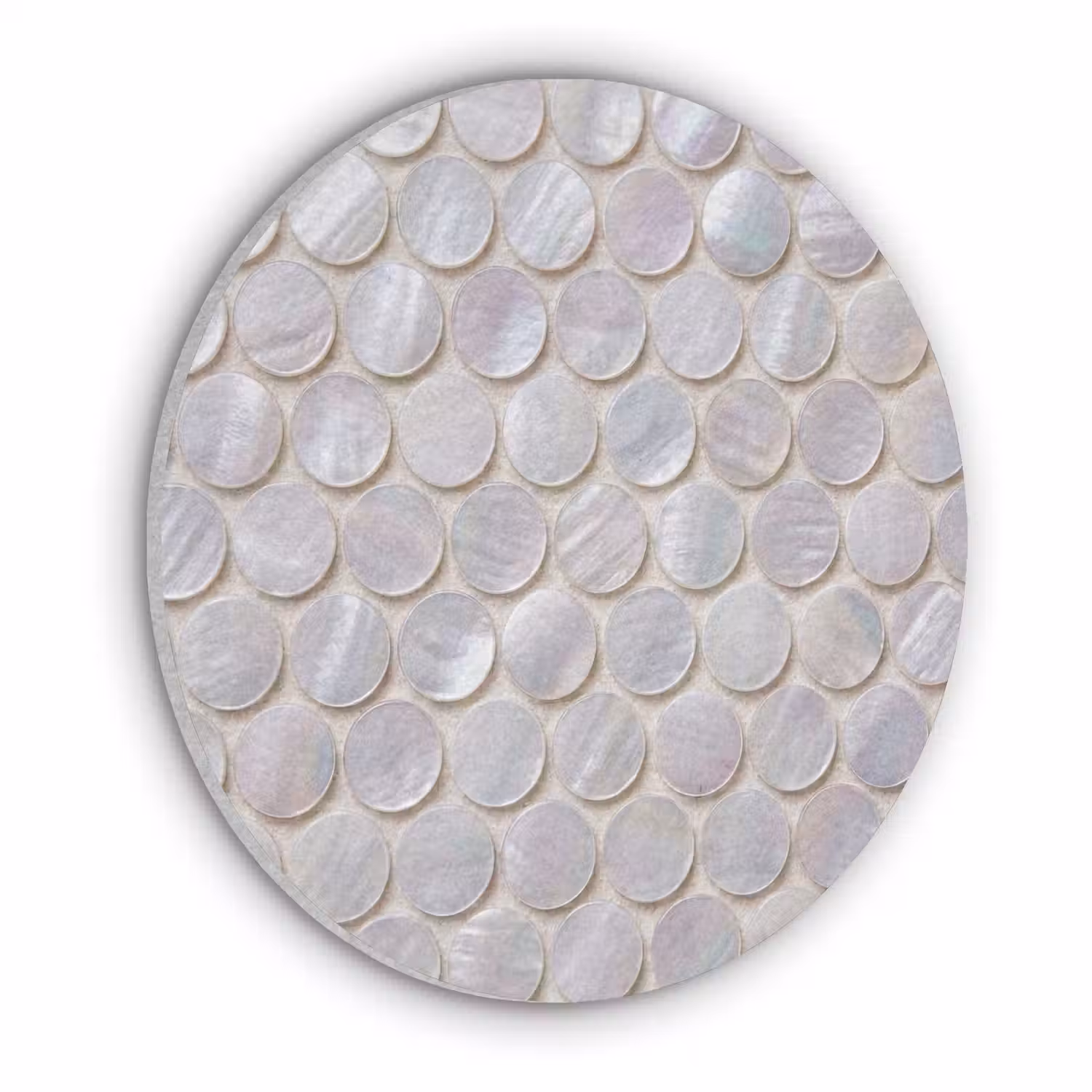 Patroon - Cirkels - Abstract - Modern - Wit Akoestische PET Vilt - Rond klein -3d
