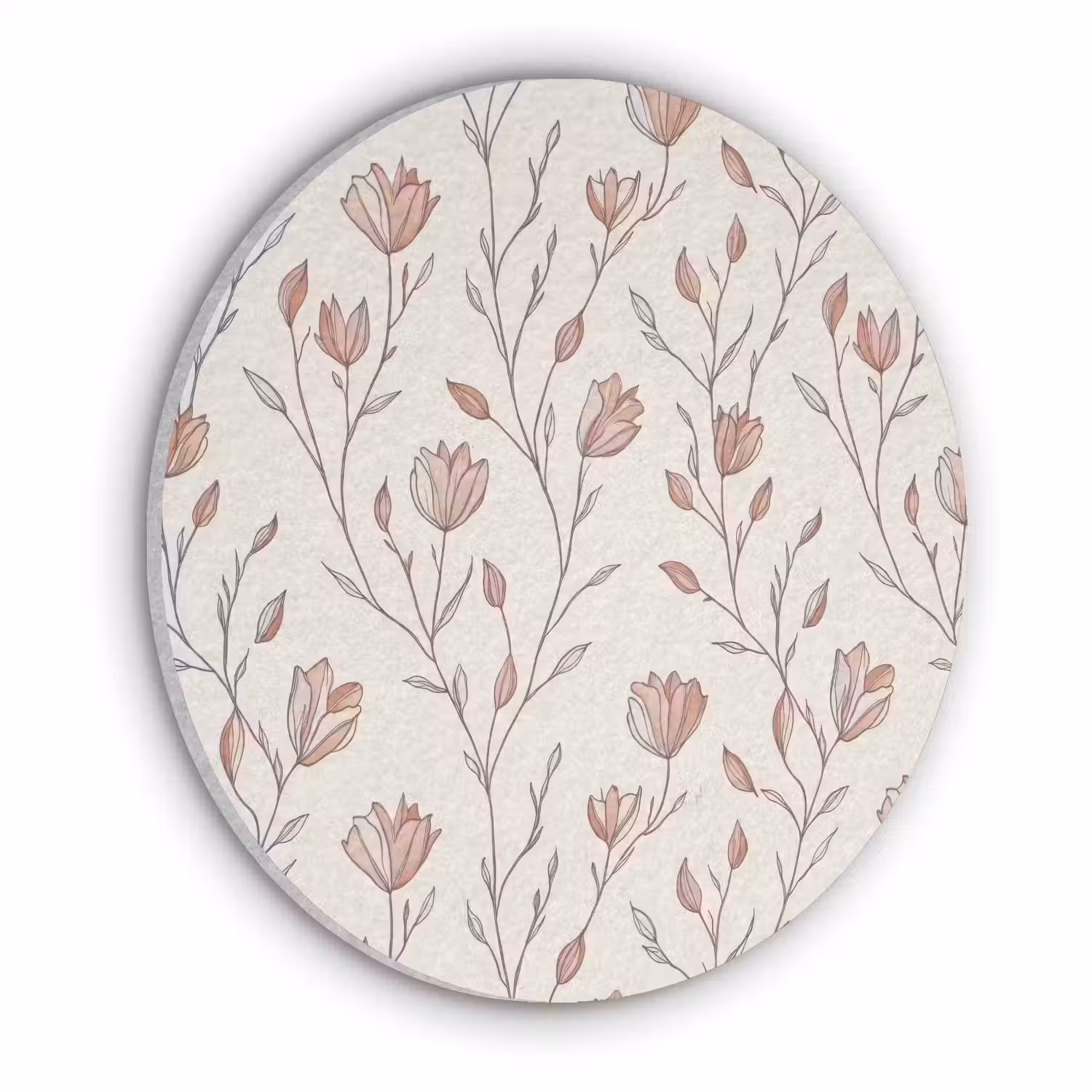 Patroon - Klassiek - Roze Akoestische PET Vilt - Rond klein 838 -3d