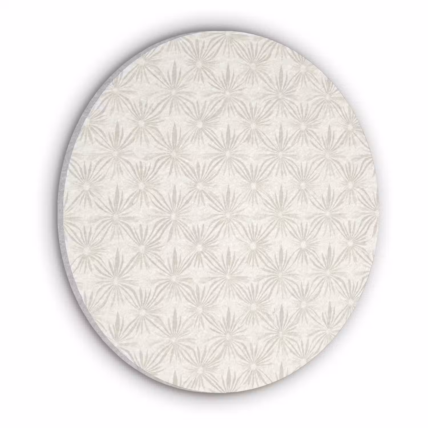 Patroon - Bloemen - Beige Akoestische PET Vilt - Rond klein 838 -3d