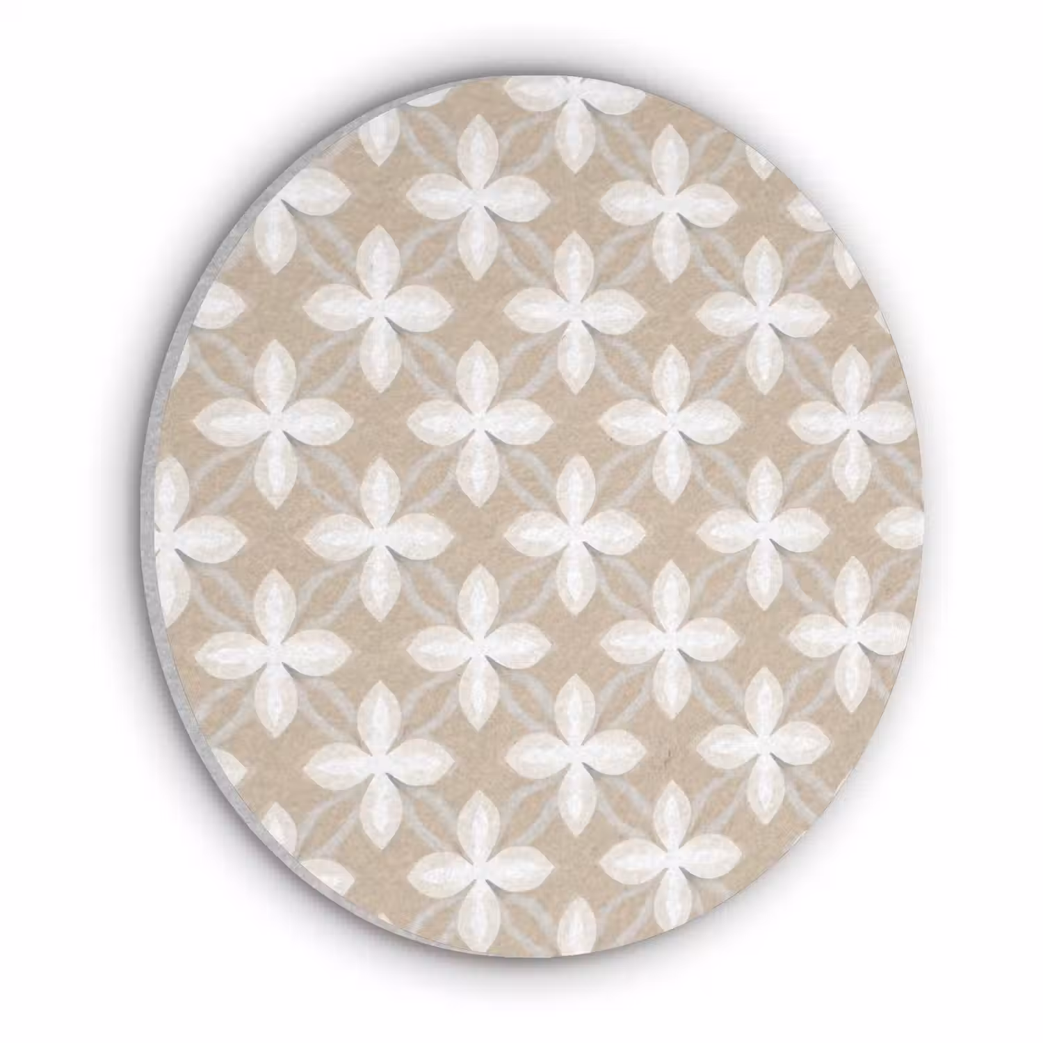 Patroon - Symmetrisch - Beige Akoestische PET Vilt - Rond klein 838 -3d