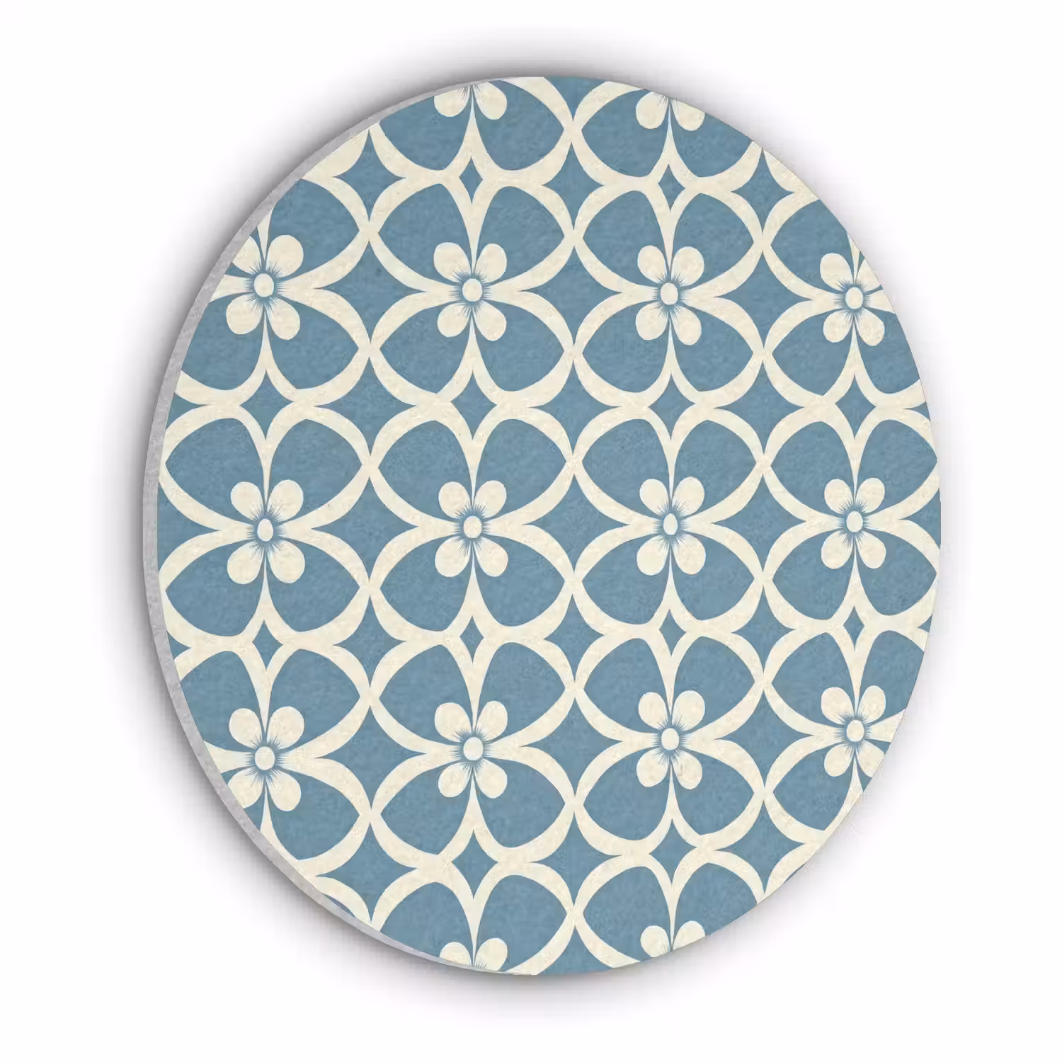 Patroon - Symmetrisch - Blauw Akoestische PET Vilt - Rond klein 838 -3d