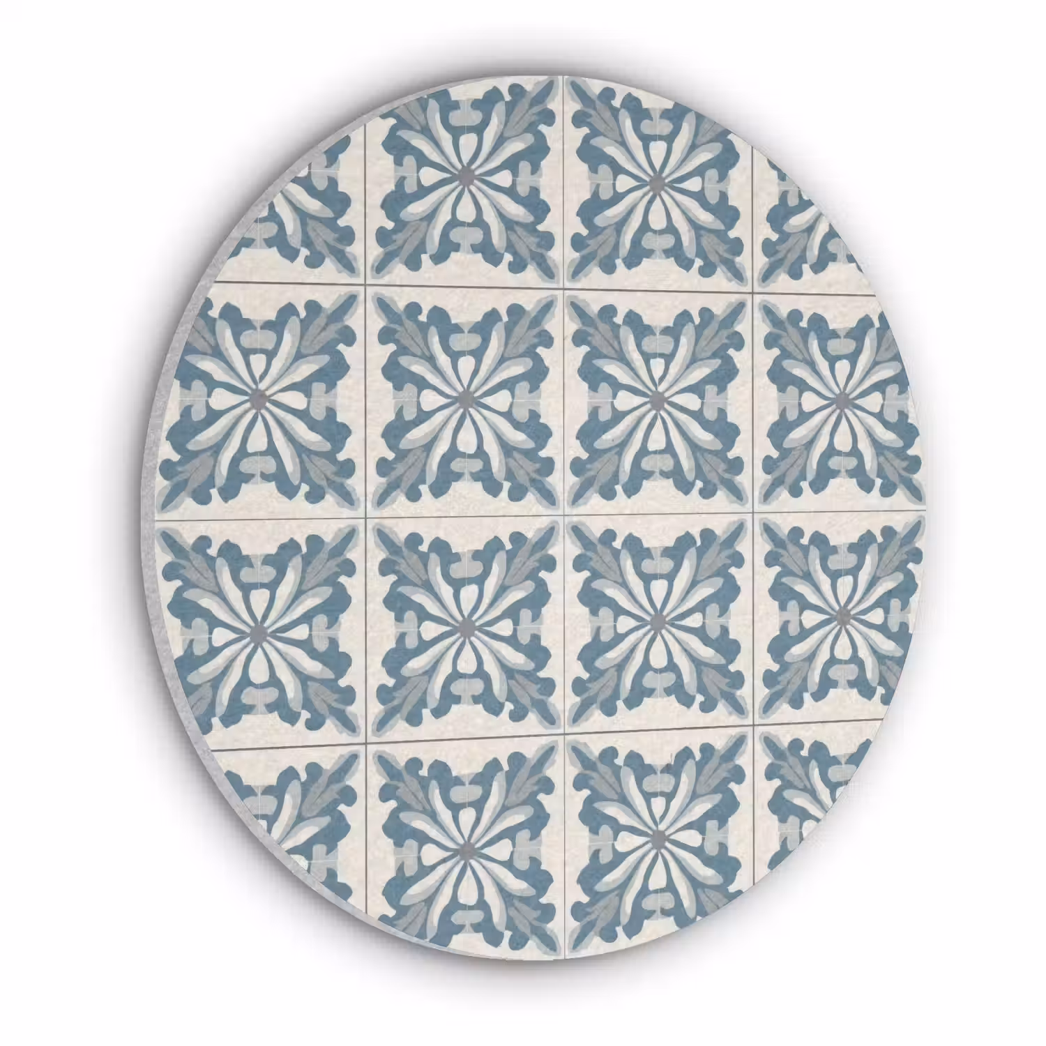 Dessin - Tegel - Blauw Akoestische PET Vilt - Rond klein 838 -3d