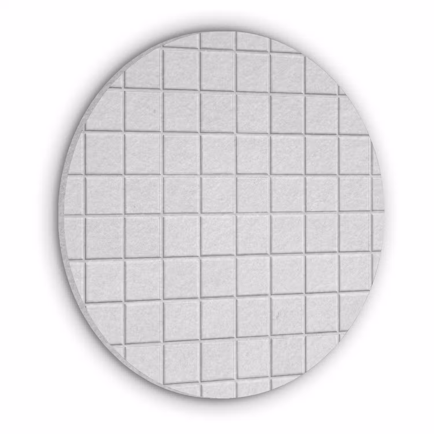 Patroon - Tegels - Grijs - Wit Akoestische PET Vilt - Rond klein 838 -3d