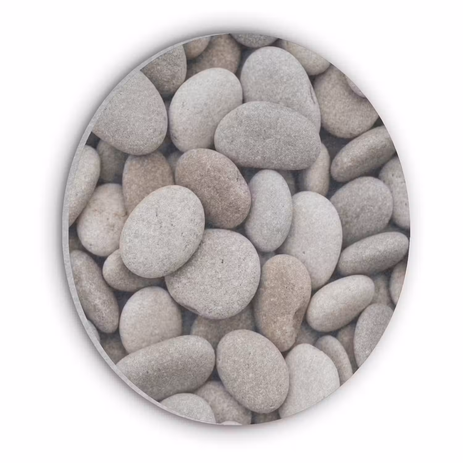 Kiezels - Stenen - Grijs Akoestische PET Vilt - Rond klein -3d