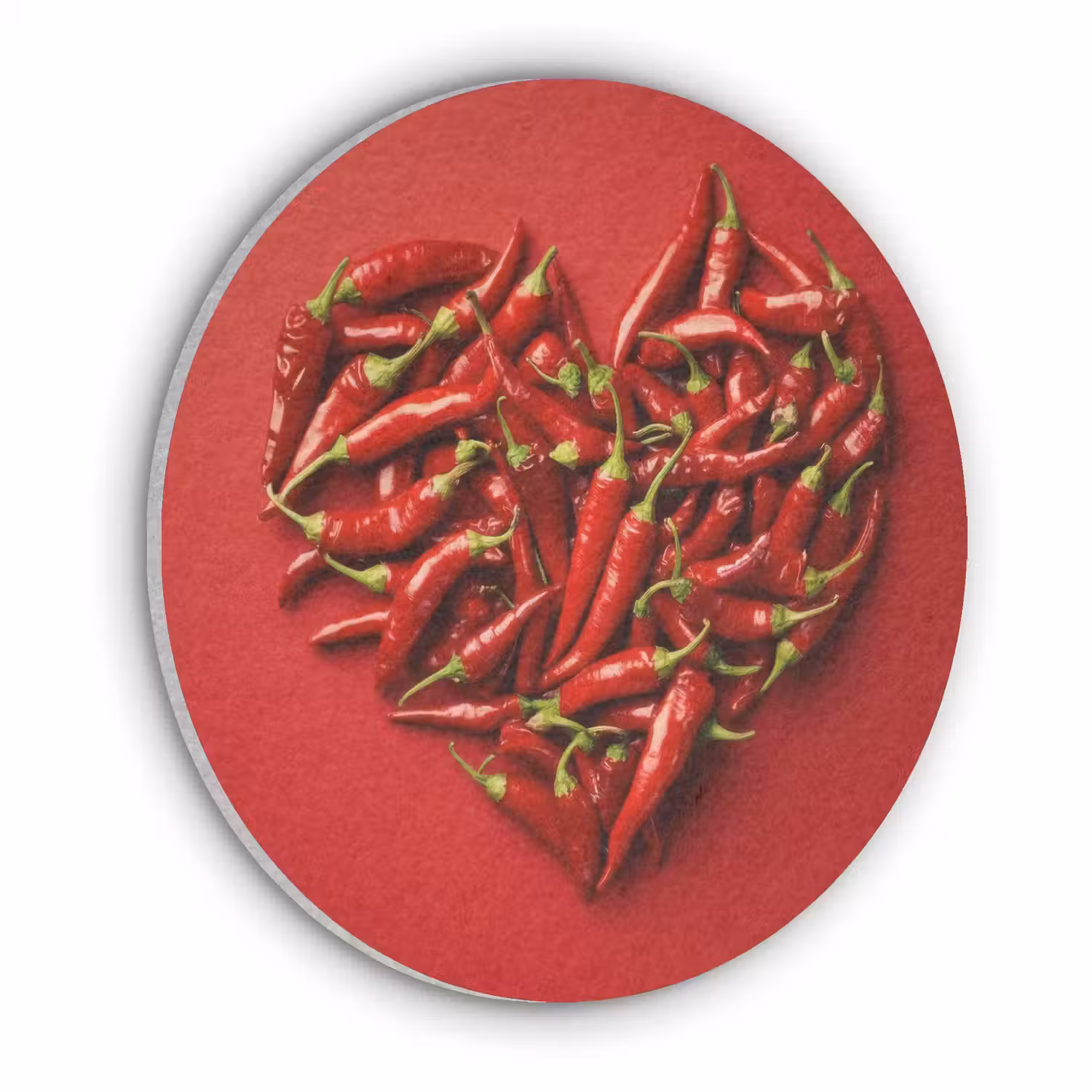 Pepers - Rood - Hart Akoestische PET Vilt - Rond klein -3d
