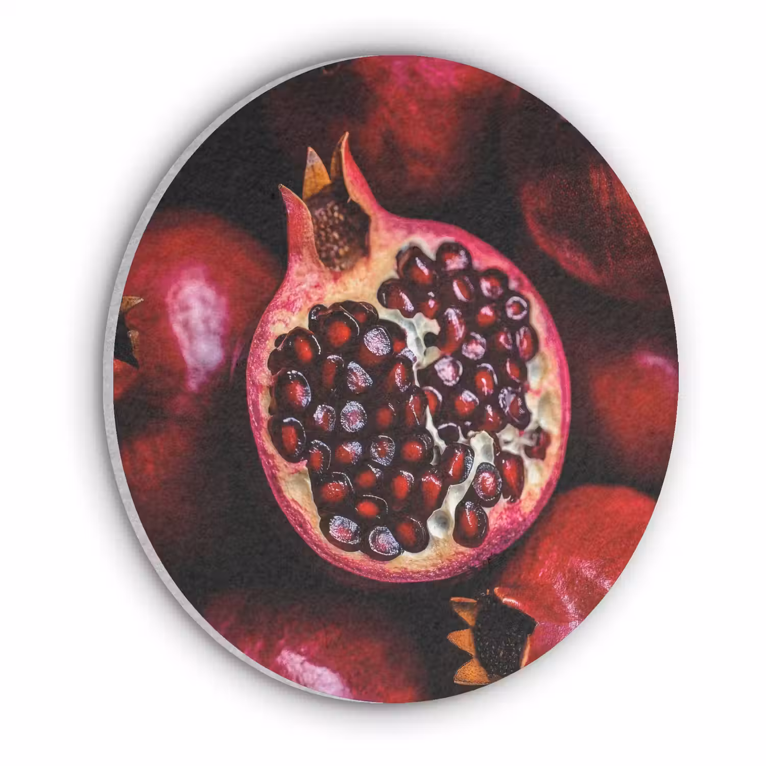 Granaatappel - Rood - Fruit Akoestische PET Vilt - Rond klein -3d