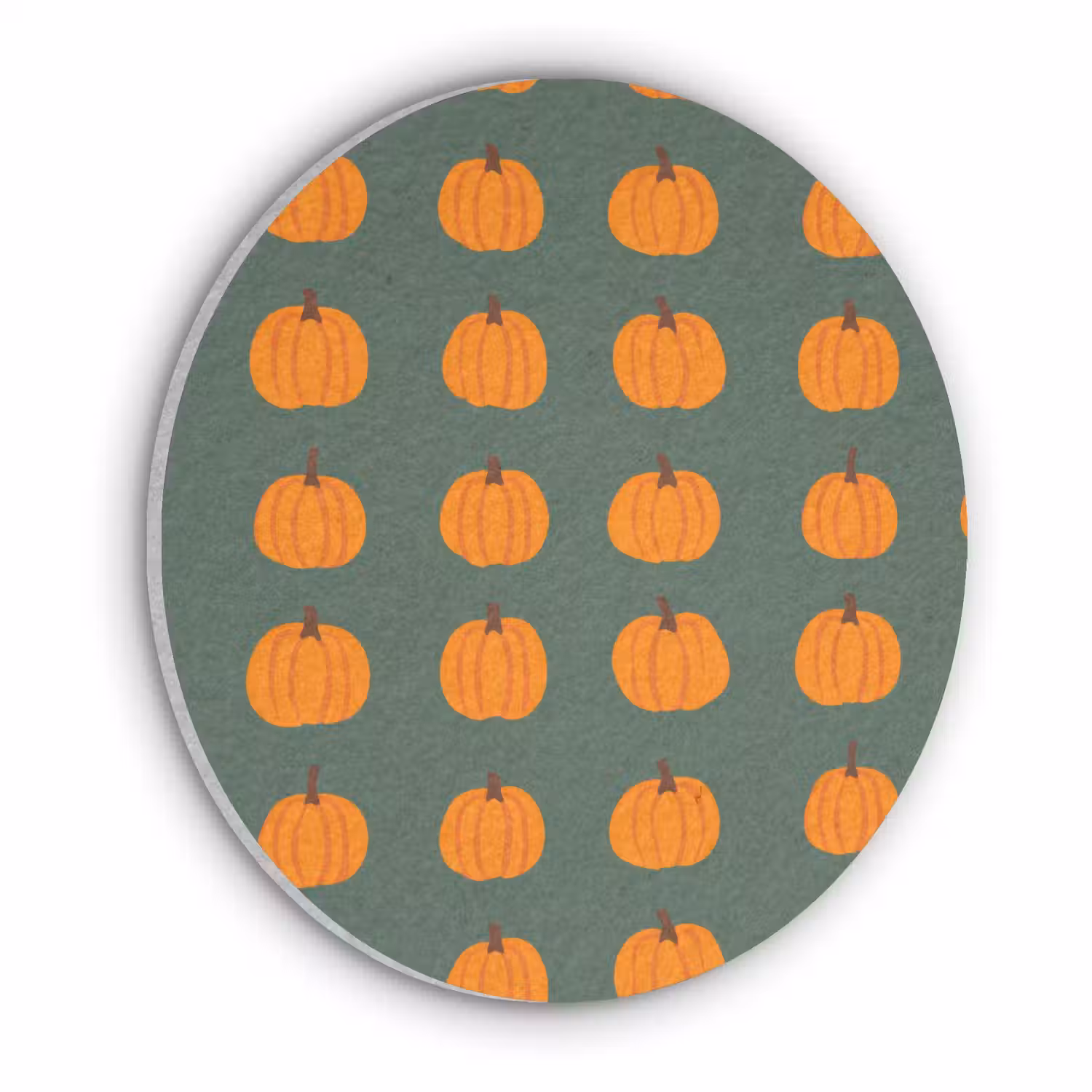 Pompoen - Patroon - Oranje Akoestische PET Vilt - Rond klein 838 -3d