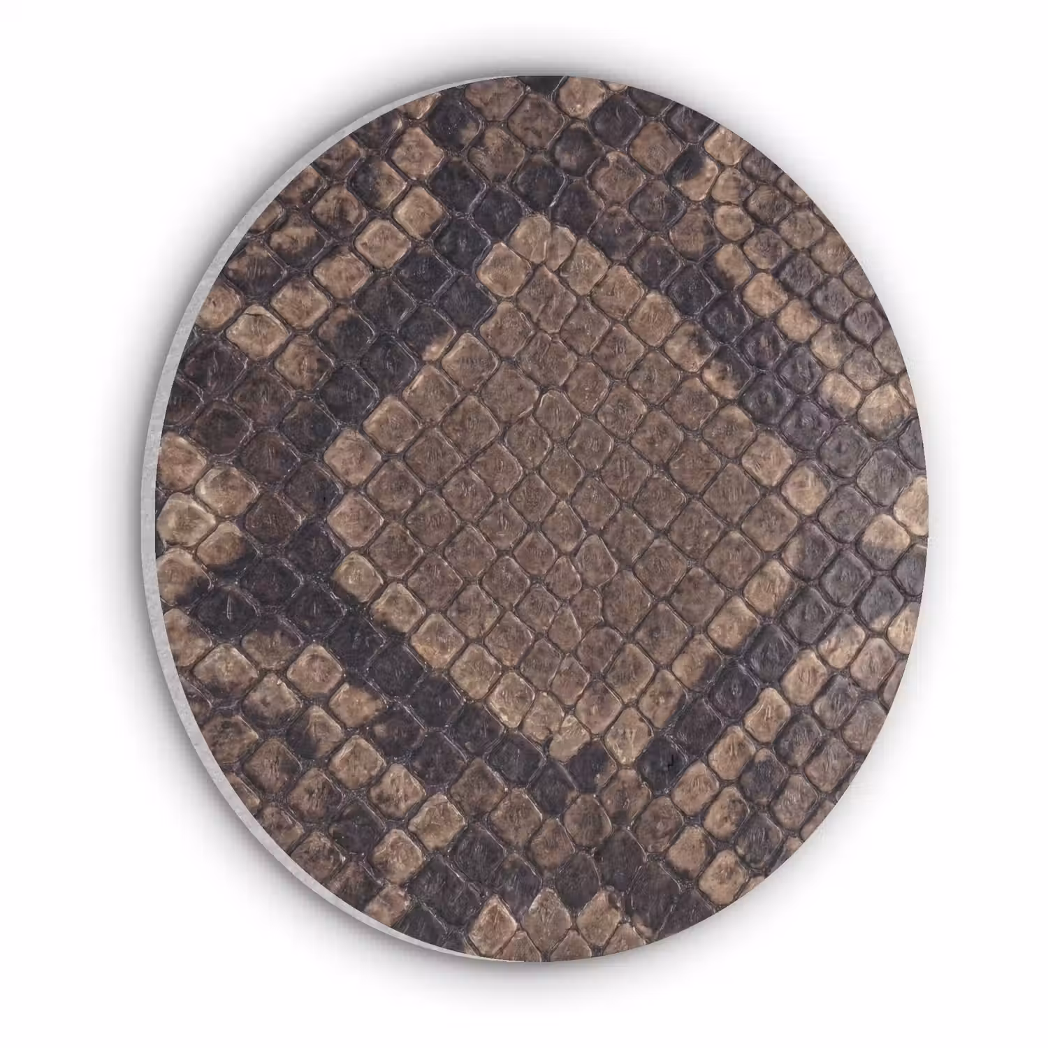 Python - Schubben - Brons Akoestische PET Vilt - Rond klein -3d