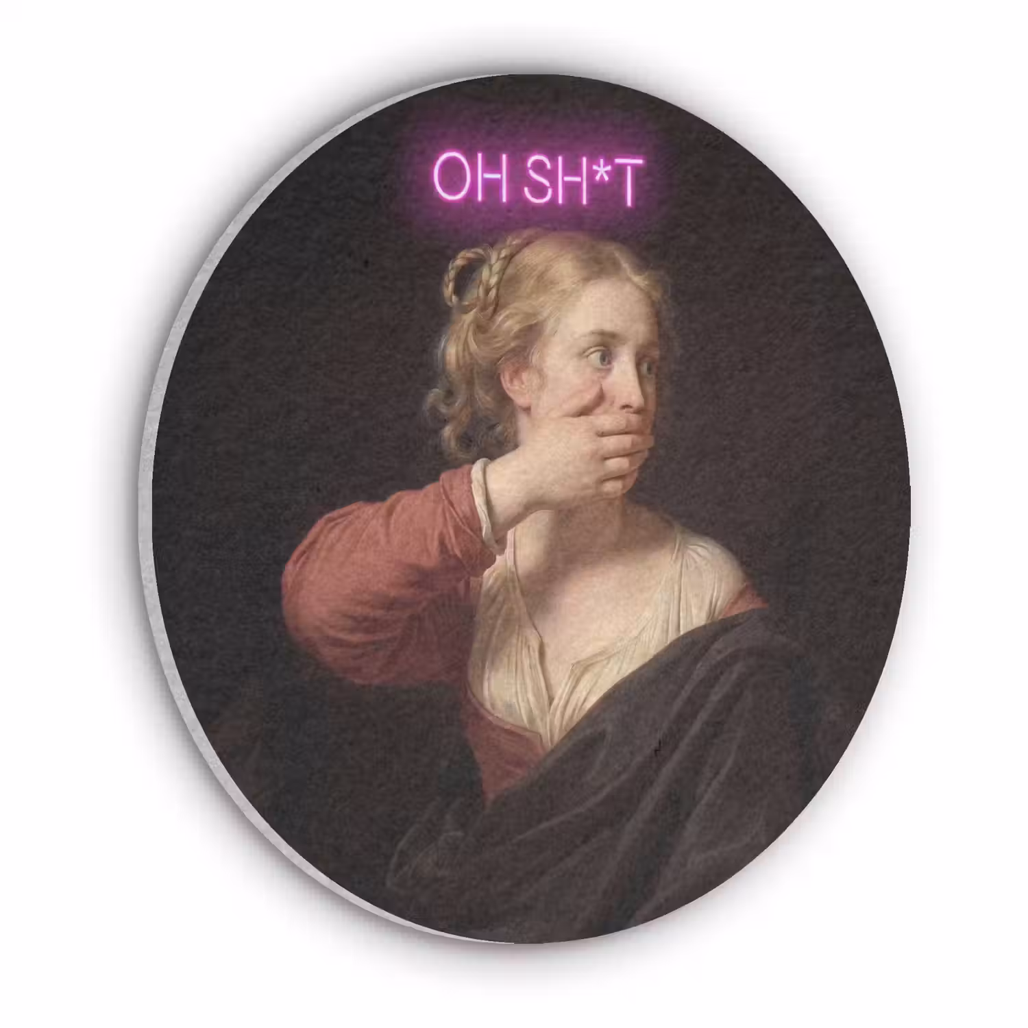 Quote - Neon - vrouw Akoestische PET Vilt - Rond klein -3d