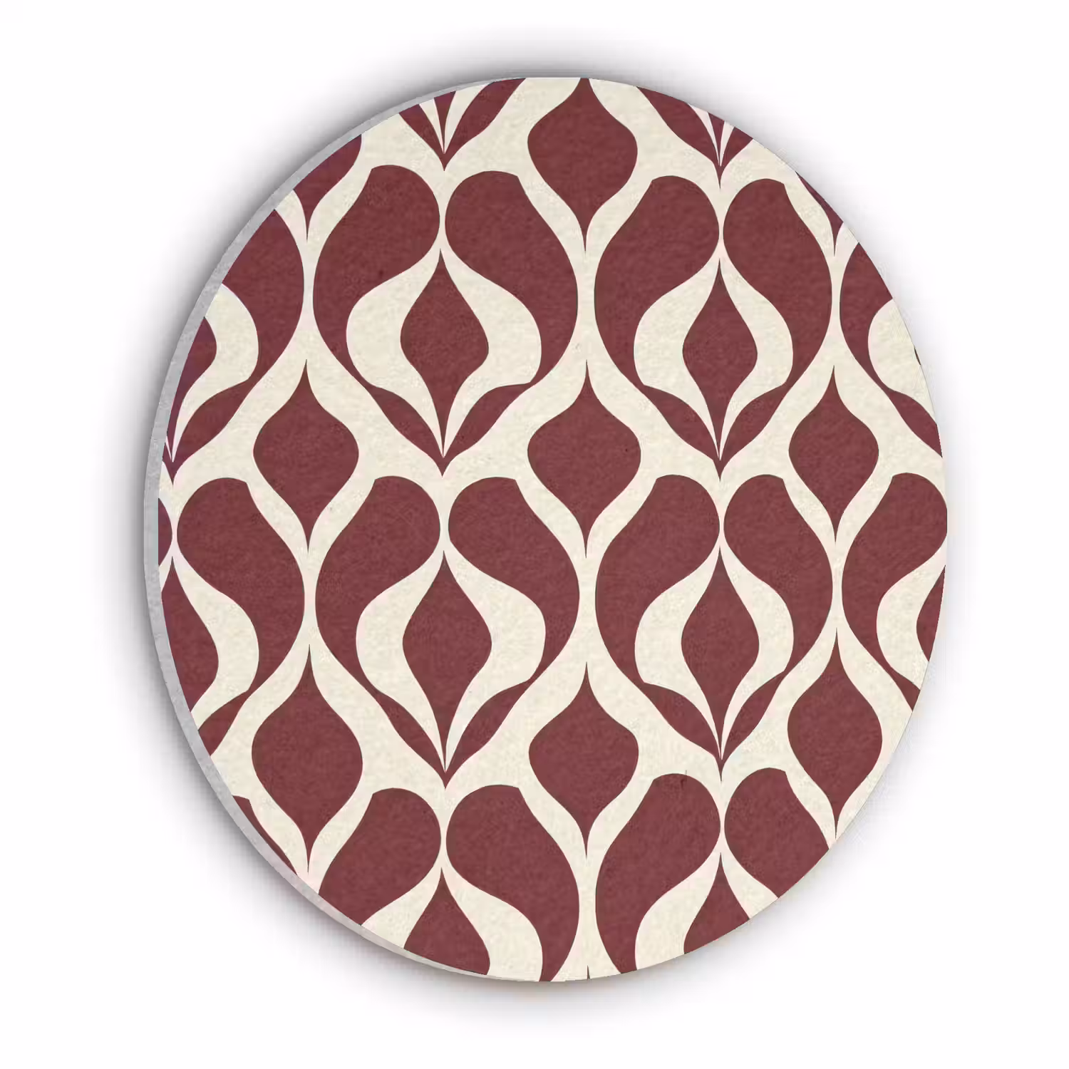 Rood - Druppelpatroon - Grafisch Akoestische PET Vilt - Rond klein 838 -3d