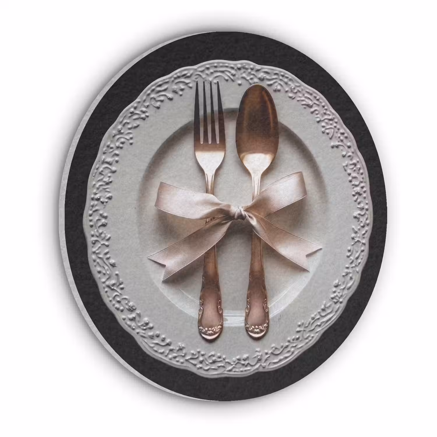 Rose - Strik - Bestek Akoestische PET Vilt - Rond klein -3d