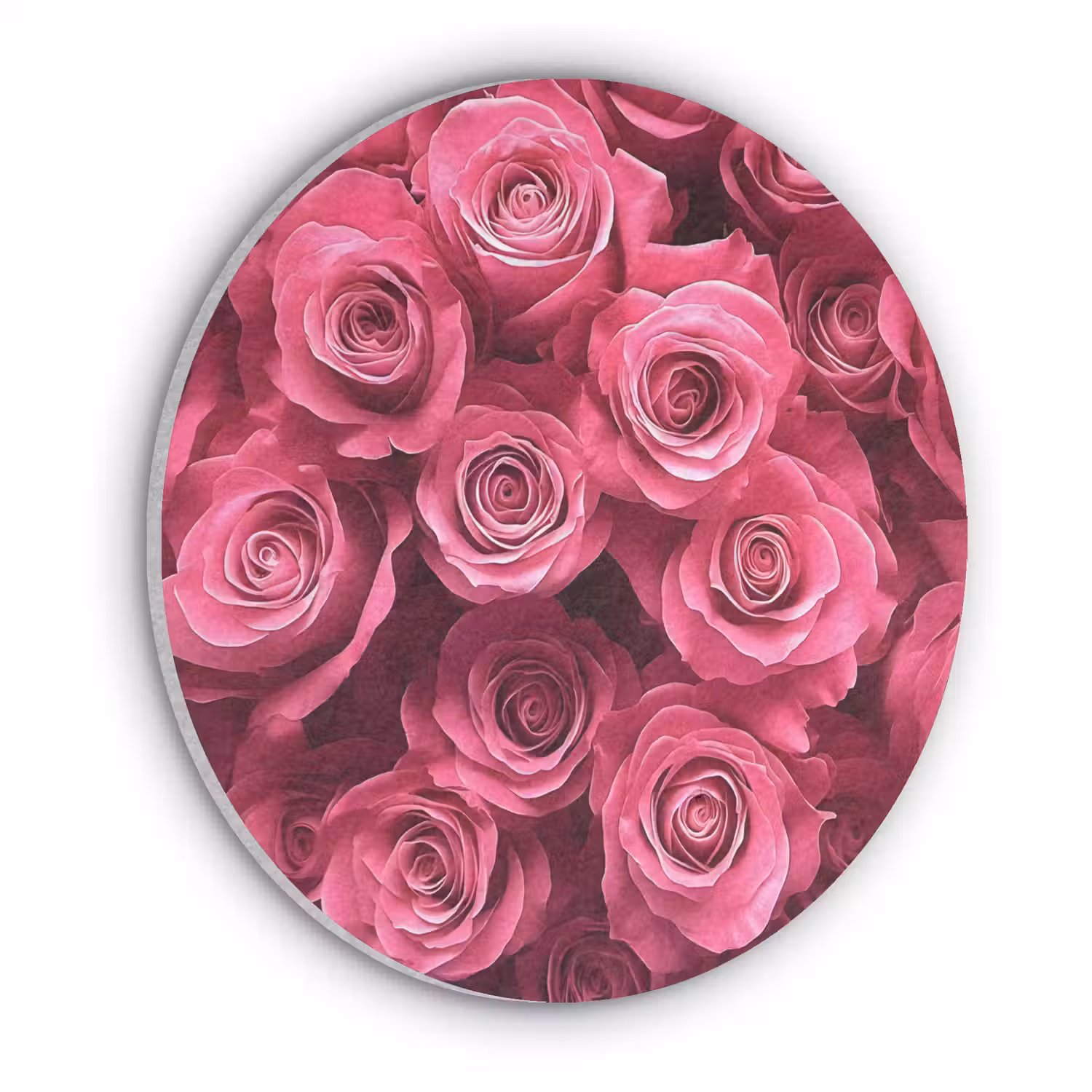 Rozen - Pink - Bloem Akoestische PET Vilt - Rond klein -3d