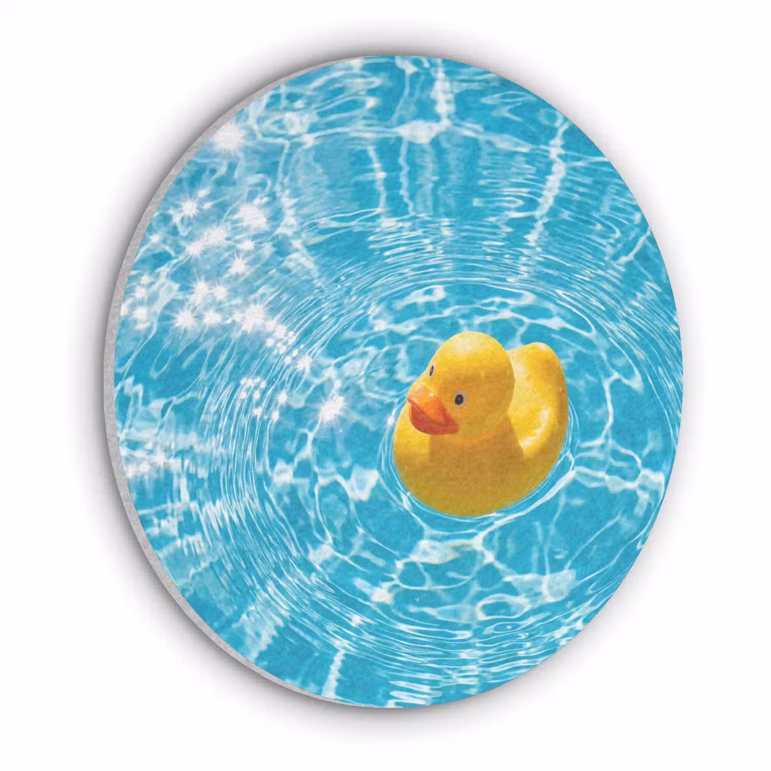 Badeend - Dobberen - Blauw Akoestische PET Vilt - Rond klein -3d