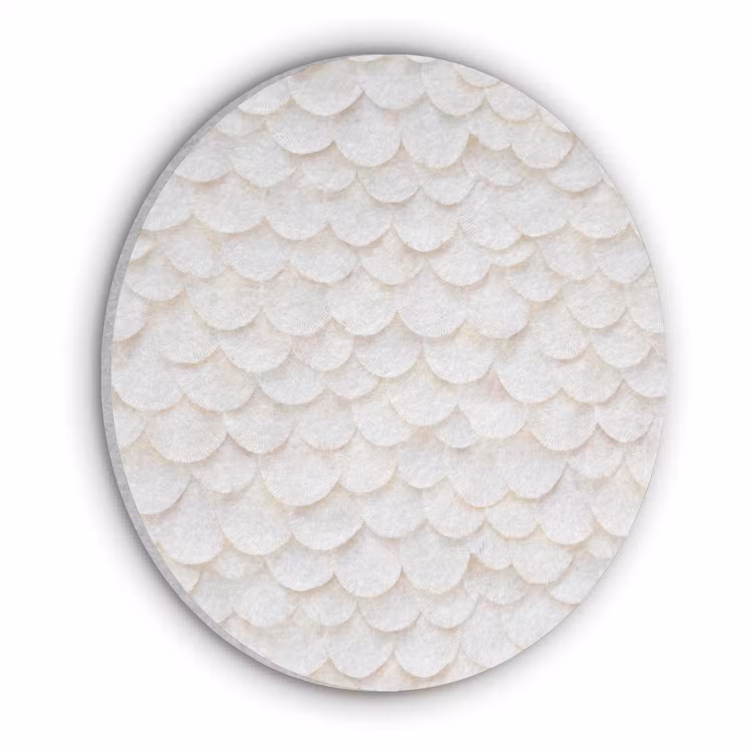 Schubben - Wit - Elegant Akoestische PET Vilt - Rond klein 838 -3d