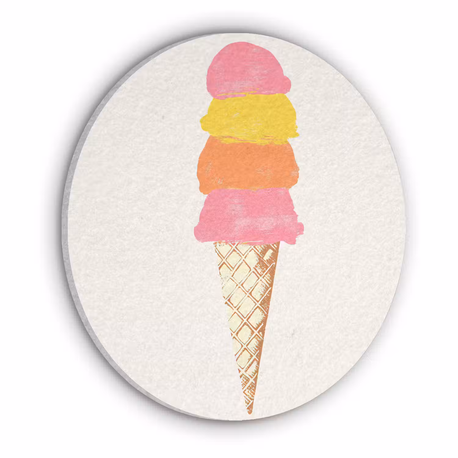 Schepijs - Hoorntje - Illustratie - Minimalistisch Akoestische PET Vilt - Rond klein -3d