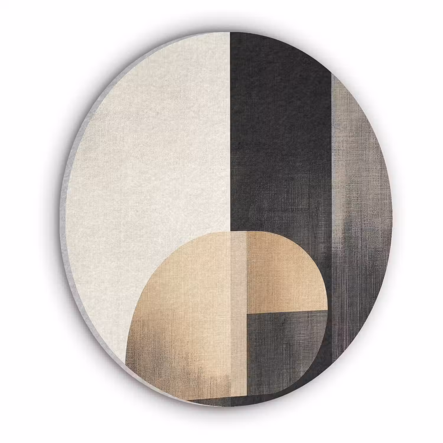 Vormen - Modern - Zwart Akoestische PET Vilt - Rond klein -3d