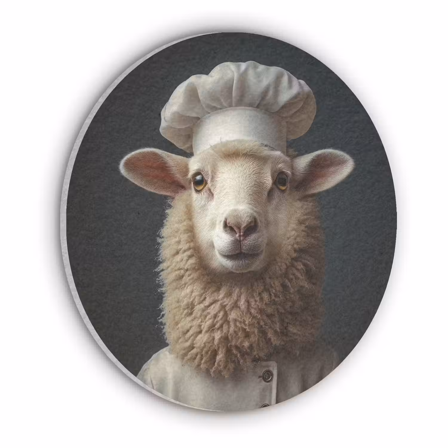 Schaap - Wol - Kok Akoestische PET Vilt - Rond klein -3d