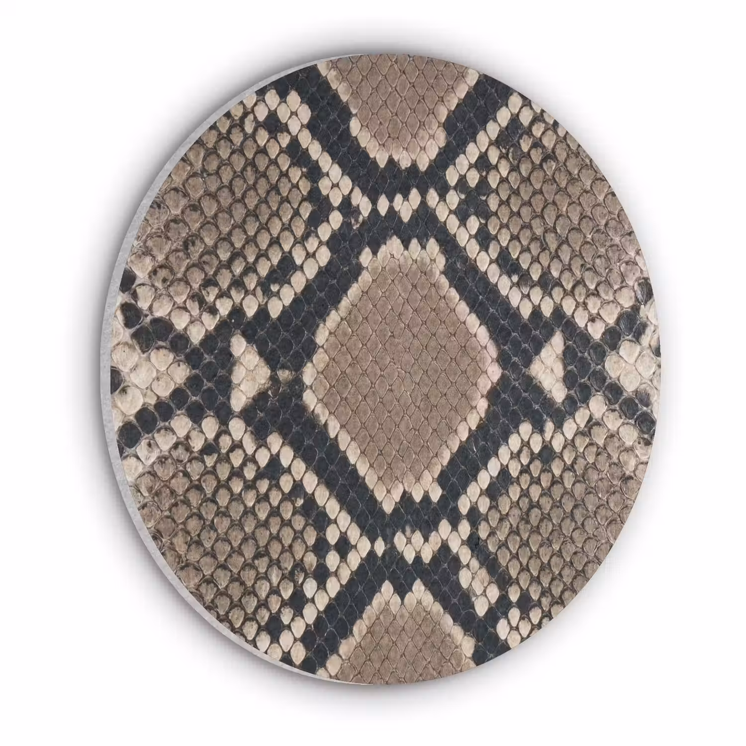 Slangenprint - Python - Bruin Akoestische PET Vilt - Rond klein -3d