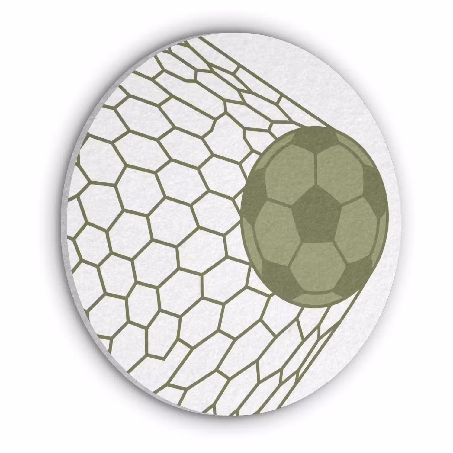 Voetbal - Goal - Sport - Groen Akoestische PET Vilt - Rond klein -3d