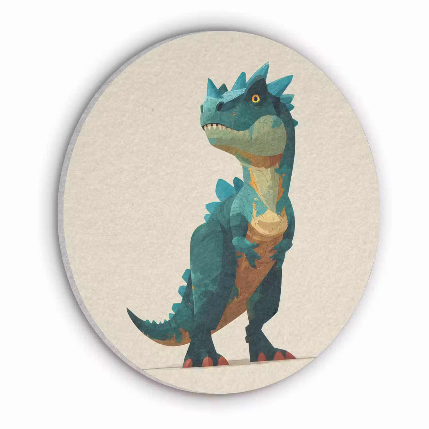 Stekels - Dino - Blauw - Gespierd Akoestische PET Vilt - Rond klein -3d