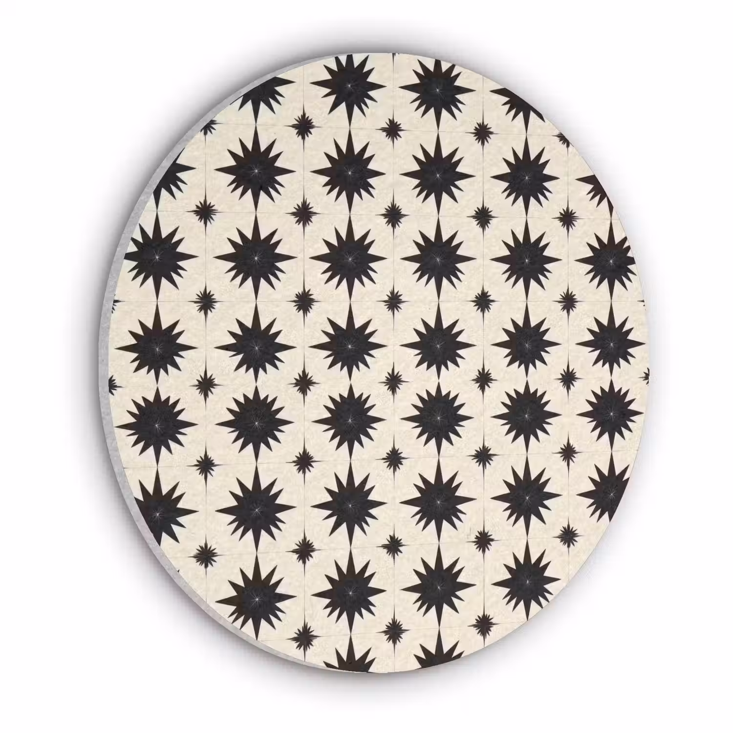 Stervormen - Geometrisch - Zwart Akoestische PET Vilt - Rond klein 838 -3d