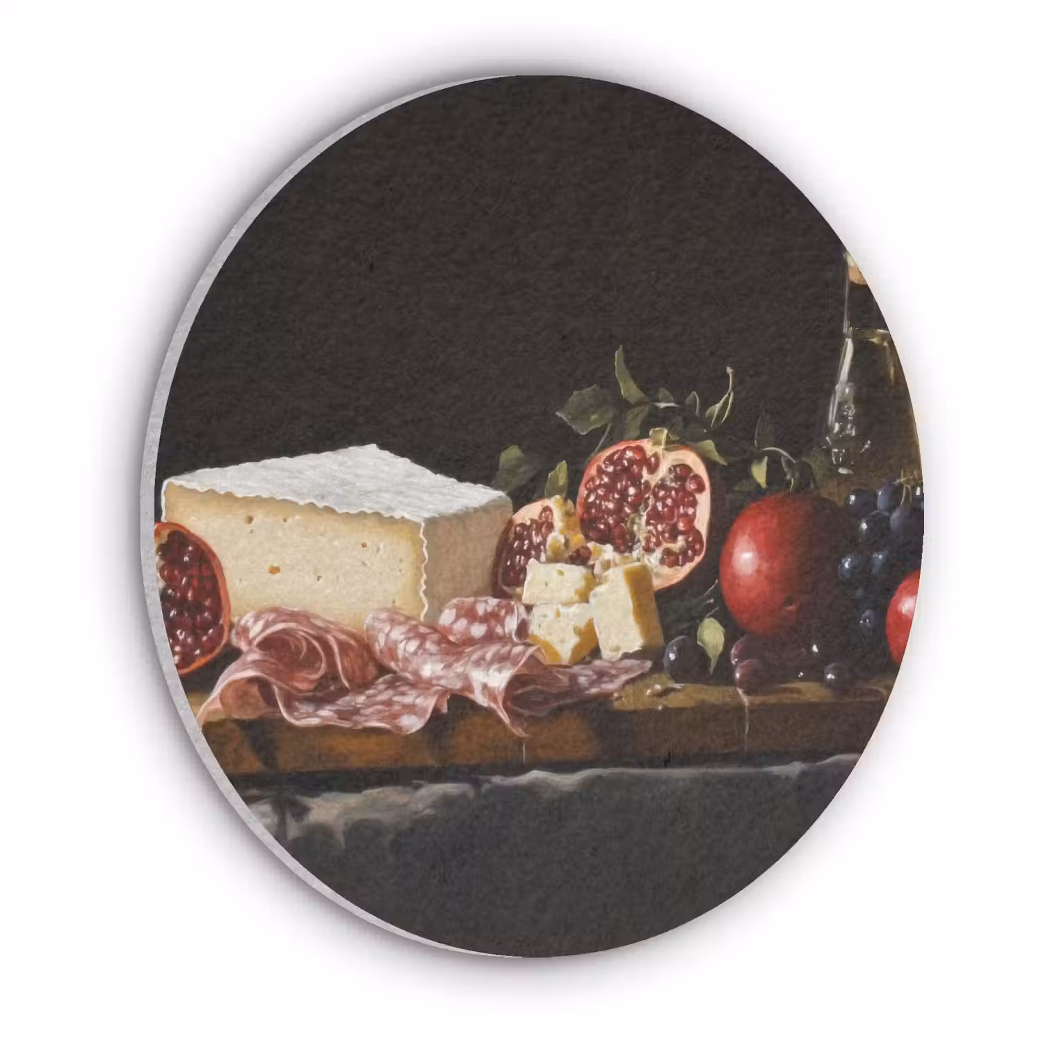 Stilleven - Vintage - Borrelplank Akoestische PET Vilt - Rond klein -3d