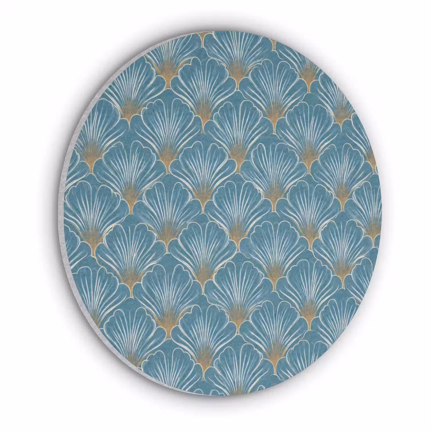 Symmetrisch - Patroon - Blauw Akoestische PET Vilt - Rond klein 838 -3d