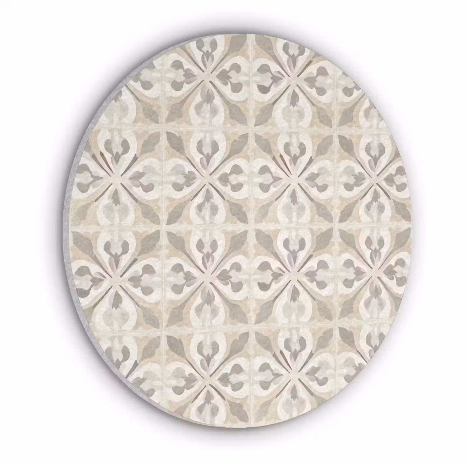 Tegel - Motief - Beige Akoestische PET Vilt - Rond klein 838 -3d