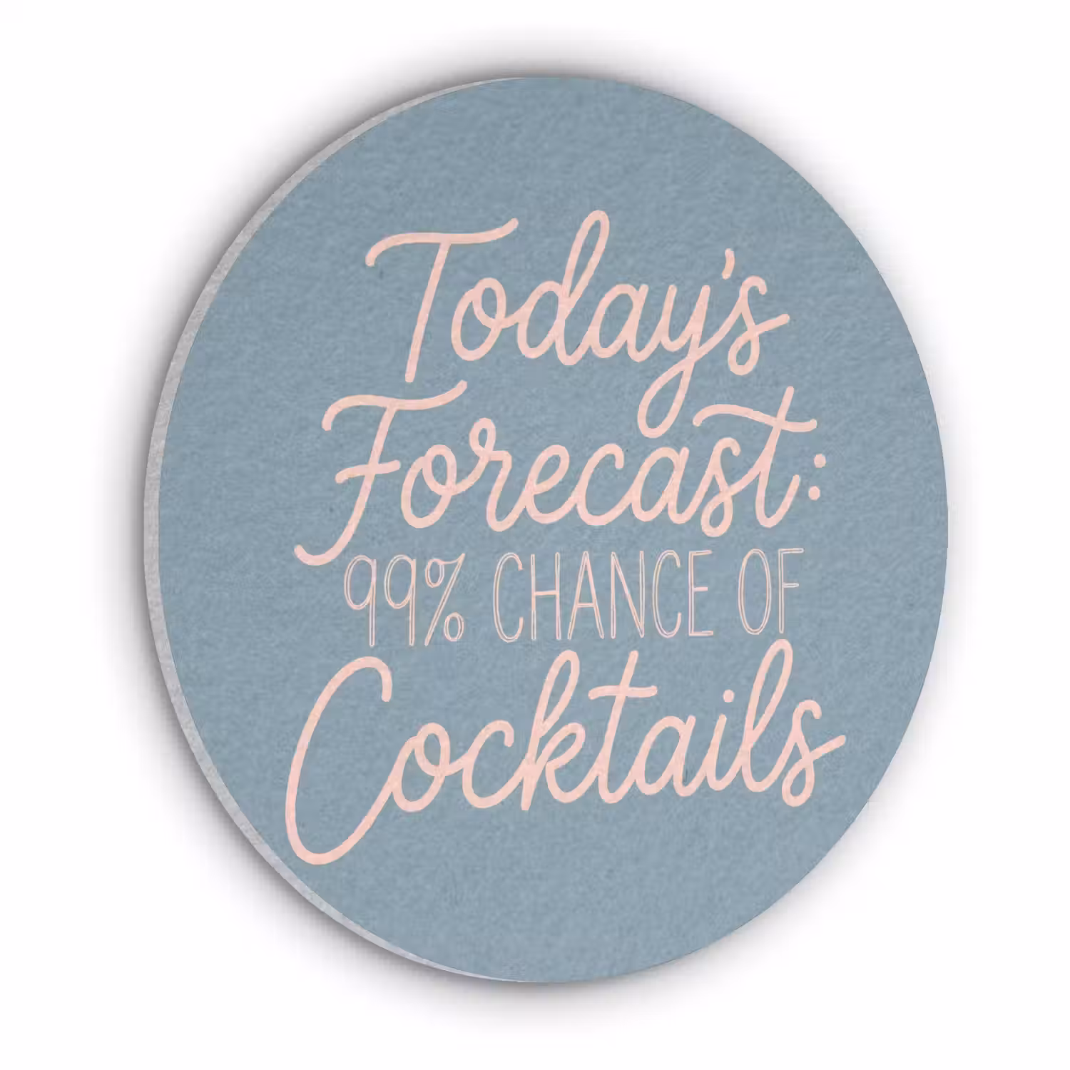 Today's Forecast - Cocktails - Blauw Akoestische PET Vilt - Rond klein -3d