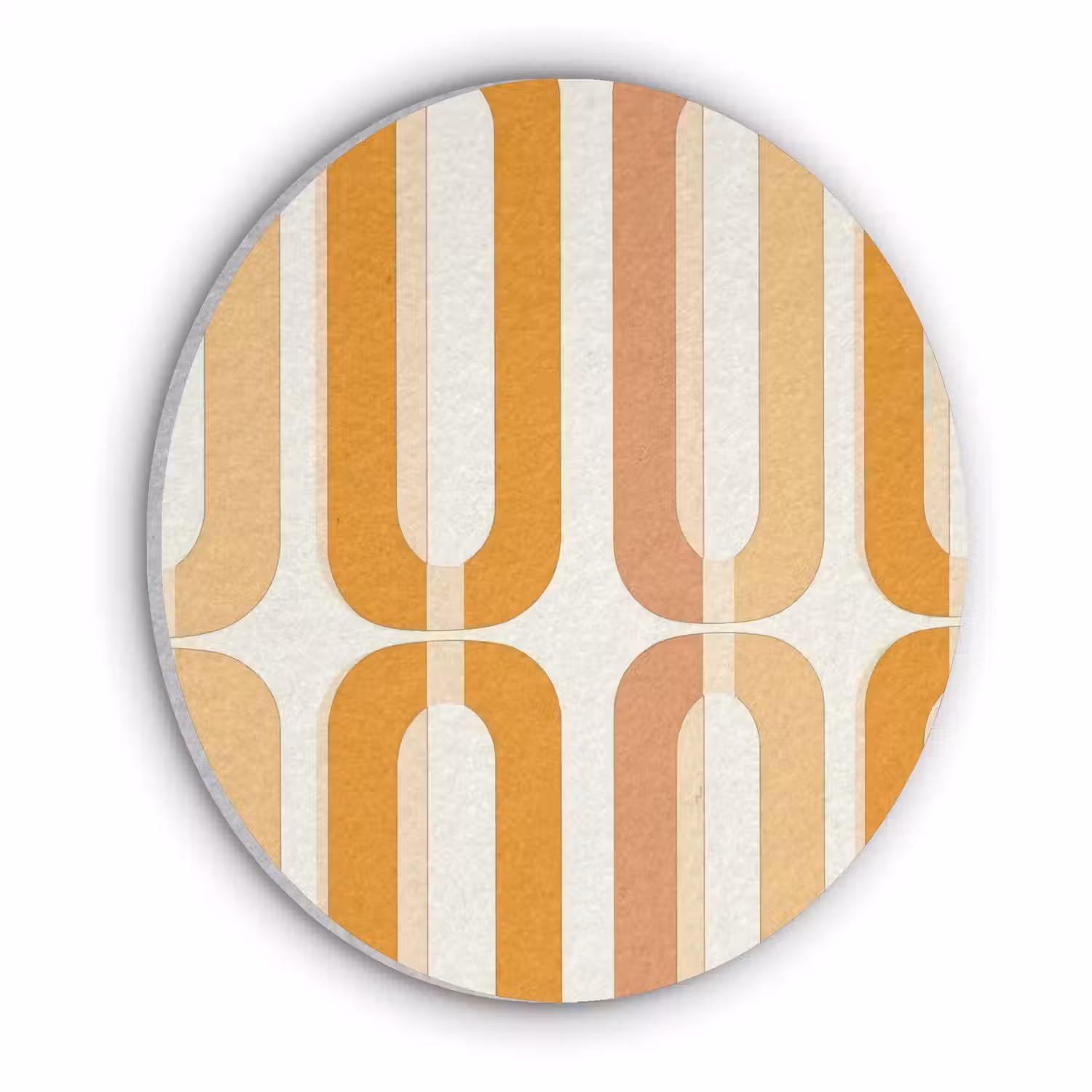 U-vorm - Retro - Oranje Akoestische PET Vilt - Rond klein 838 -3d
