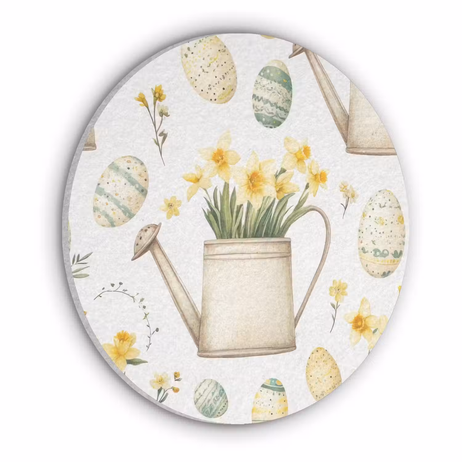 Gieter - Bloemen - Eieren Akoestische PET Vilt - Rond klein -3d