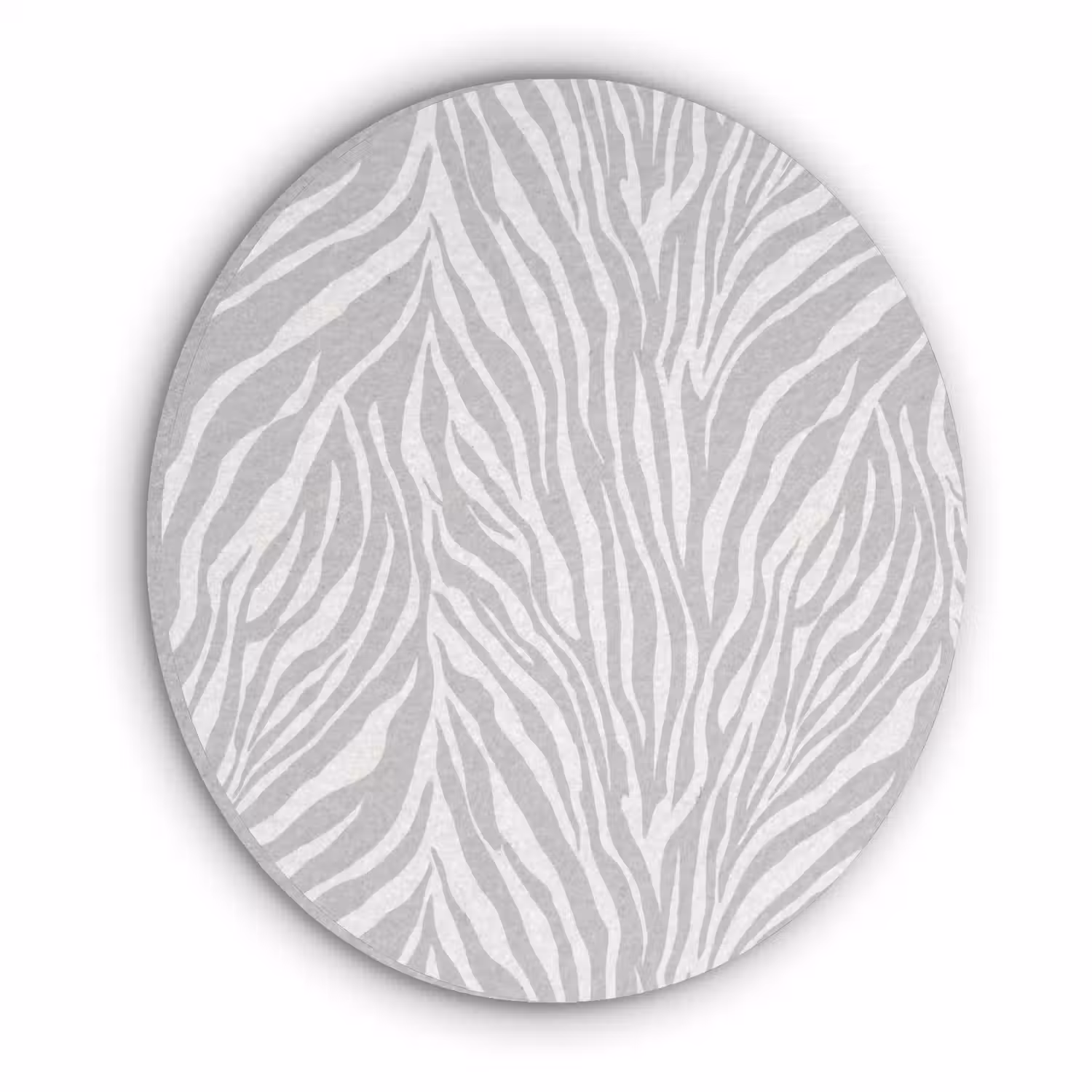 Zebra - Motief - Grijs Akoestische PET Vilt - Rond klein 838 -3d