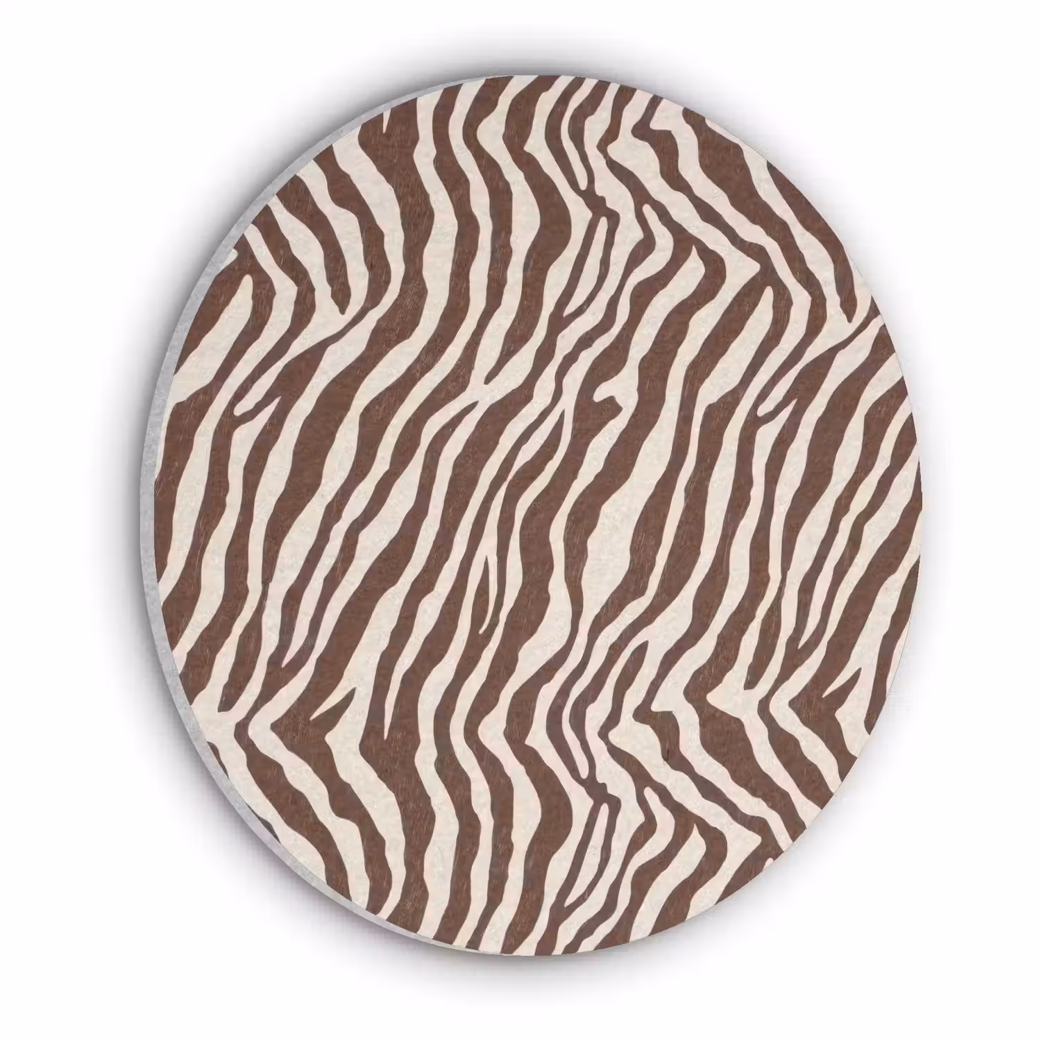 Zebra - Patroon - Zwart - Wit Akoestische PET Vilt - Rond klein 838 -3d